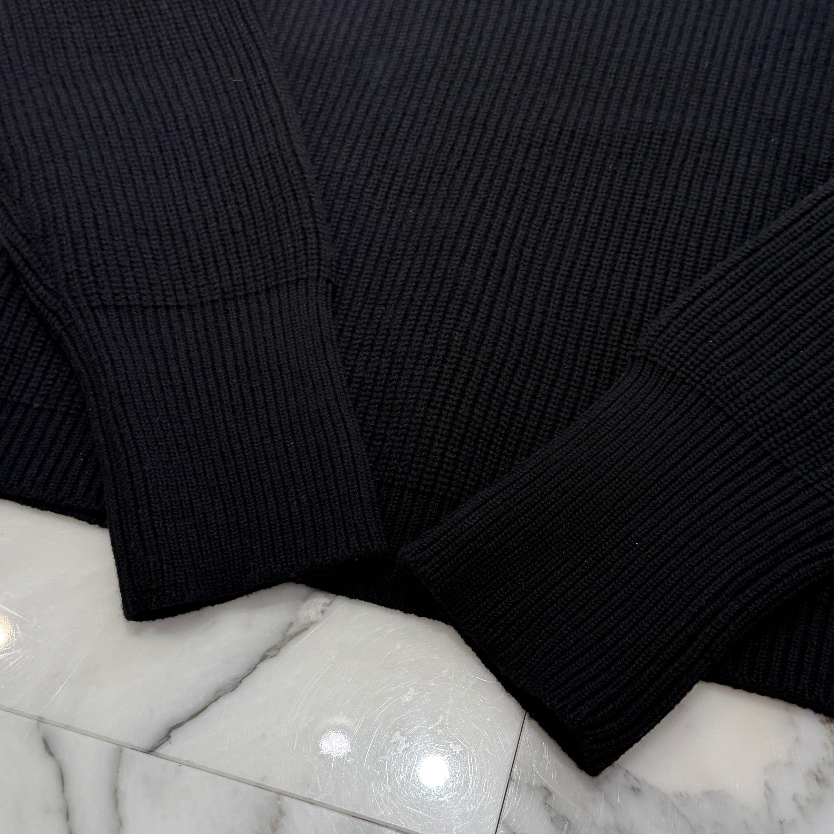 CHROME HEARTS Y NOT Triple Cross Leather Patch Cashmere Knit Size S クロムハーツ ワイノット トリプルクロスレザーパッチ カシミア ニット サイズS