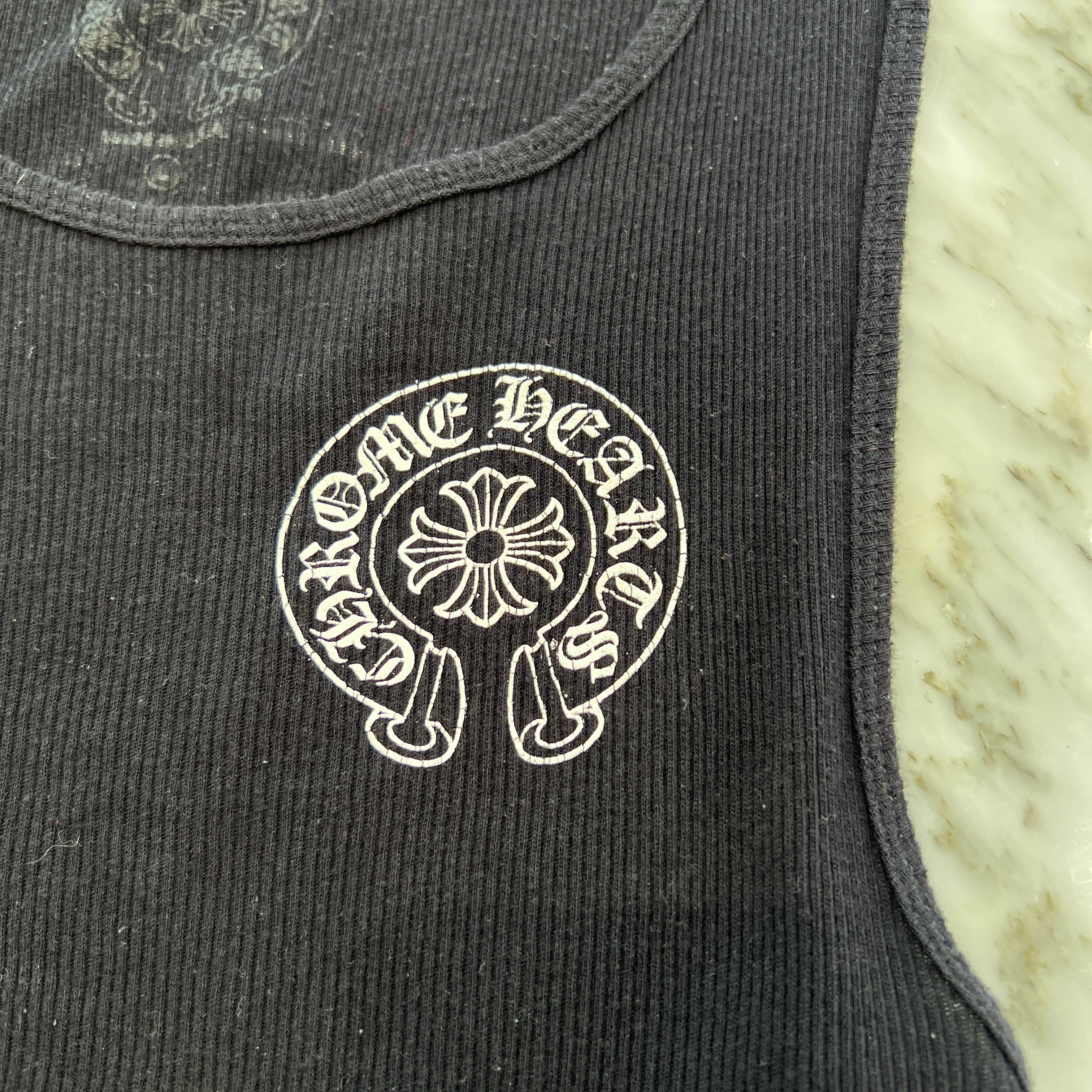 CHROME HEARTS Back Horseshoe Print Tank Top Size L クロムハーツ バックホースシュープリント タンクトップ サイズL