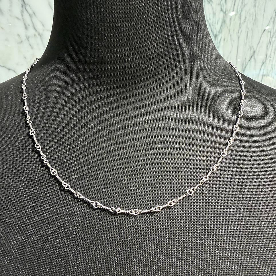 CHROME HEARTS 18KWG Twist Chain Necklace Size 18 Inch クロムハーツ