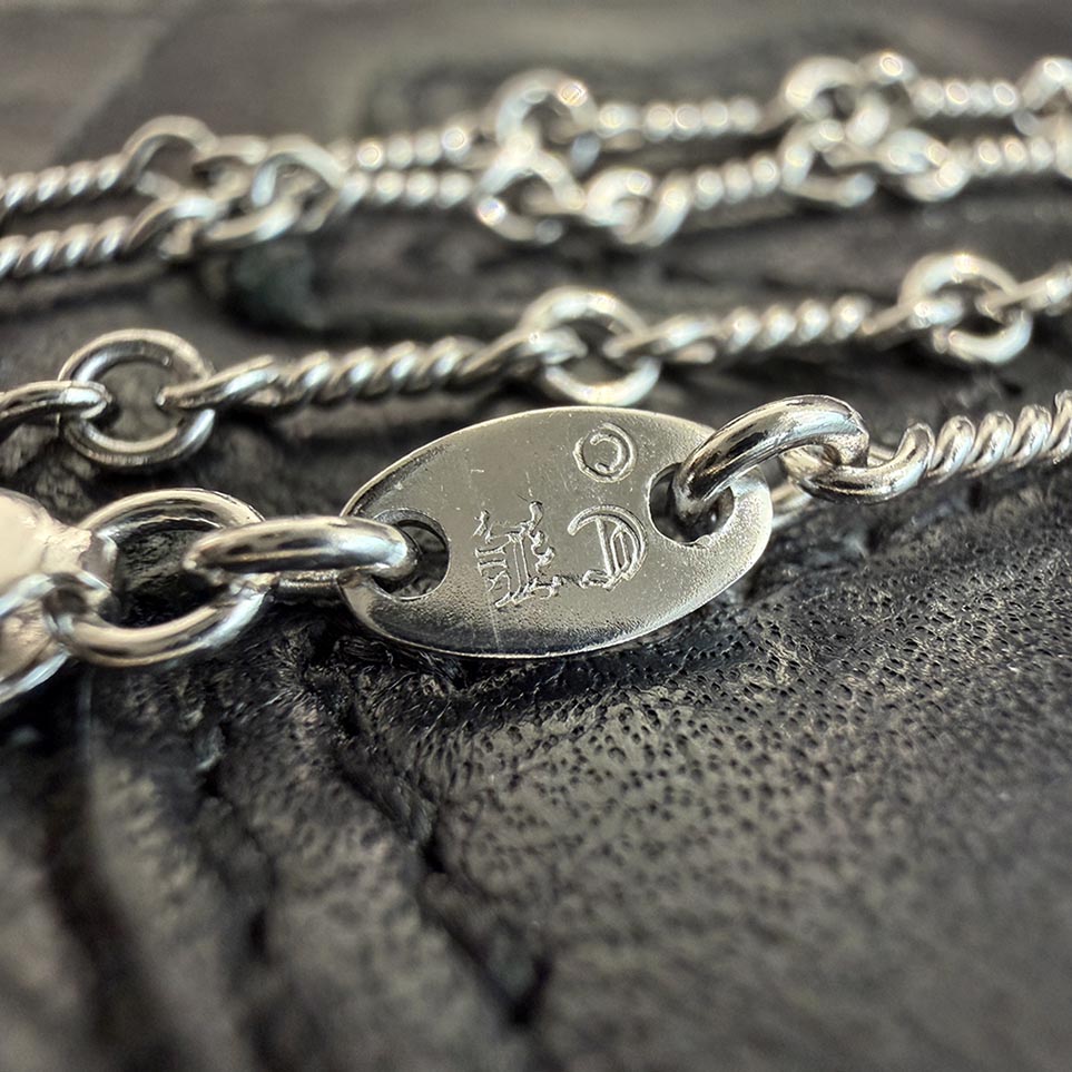 CHROME HEARTS 18KWG Twist Chain Necklace Size 18 Inch クロムハーツ