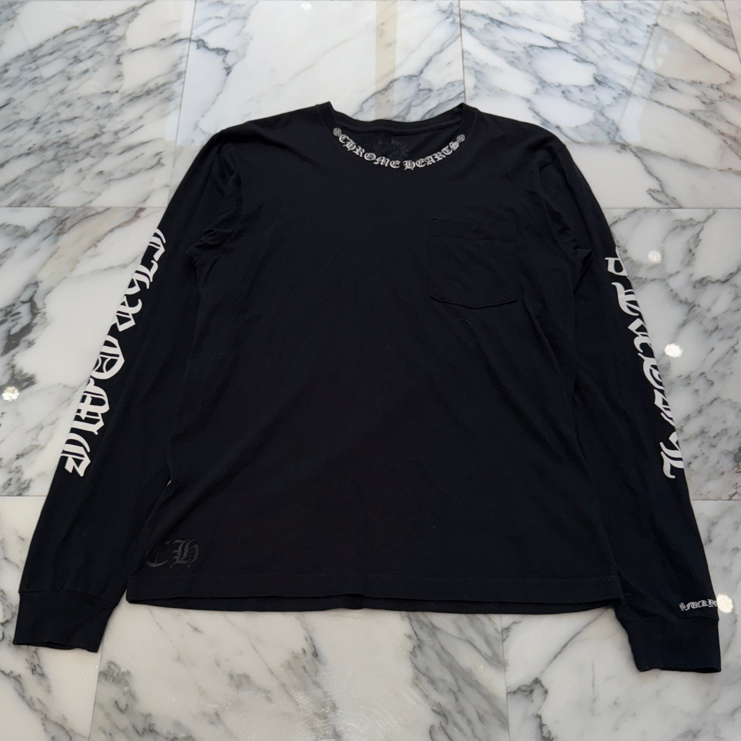 CHROME HEARTS Neck Logo Long Sleeve Tee Size M  クロムハーツ ネックロゴ ロングスリーブTシャツ サイズM