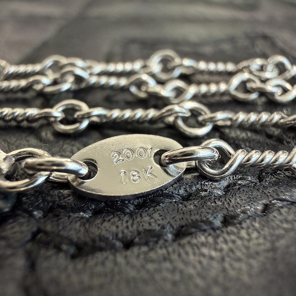 CHROME HEARTS 18KWG Twist Chain Necklace Size 18 Inch クロムハーツ 18KWG ツイストチェーン ネックレス サイズ18インチ