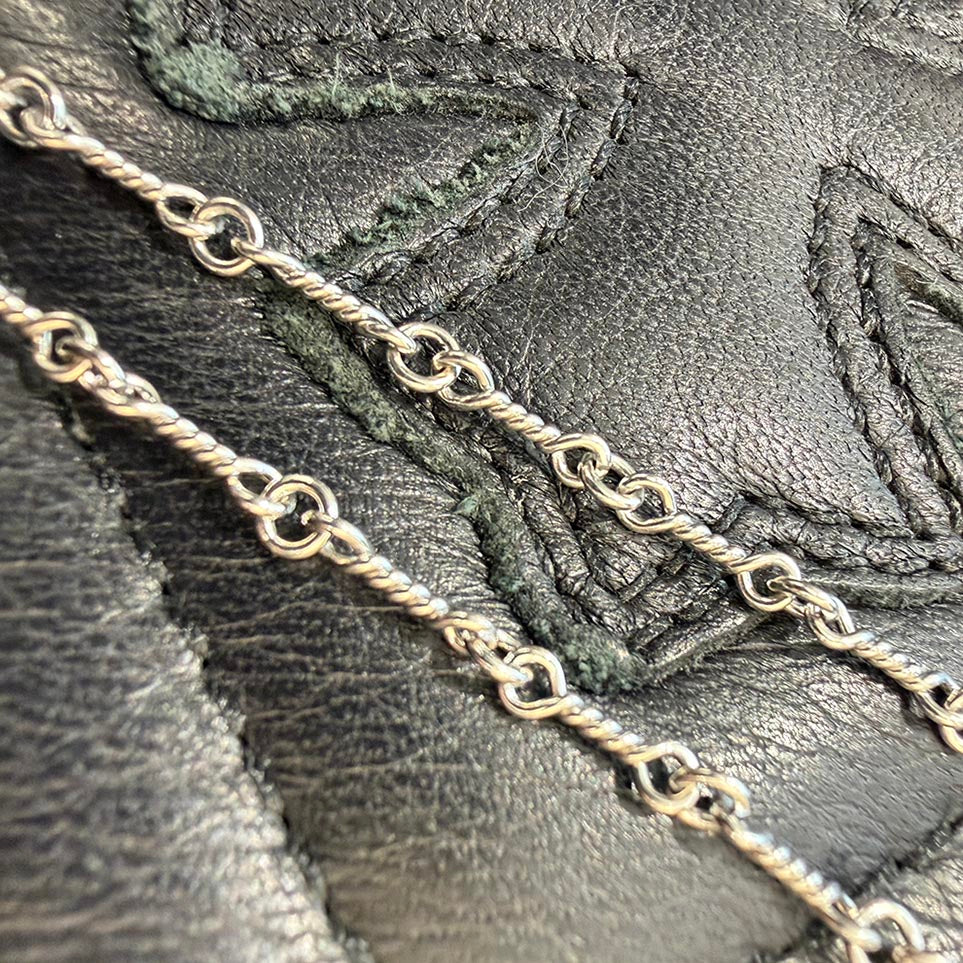 CHROME HEARTS 18KWG Twist Chain Necklace Size 18 Inch クロムハーツ