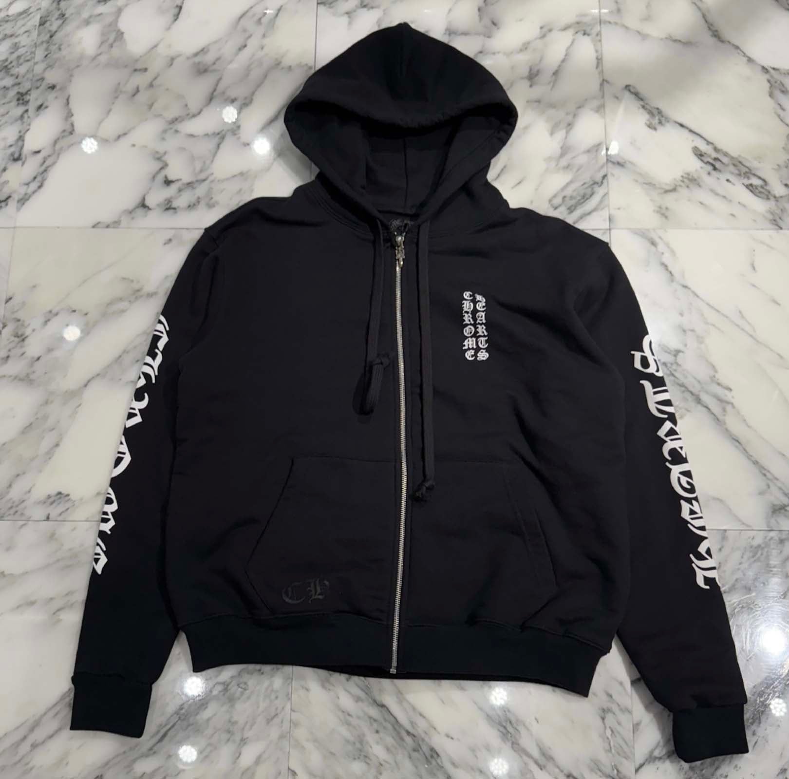 CHROME HEARTS Vertical Logo Zip Up Hoodie Size L クロムハーツ ヴァーティカルロゴ ジップアップフーディー サイズL