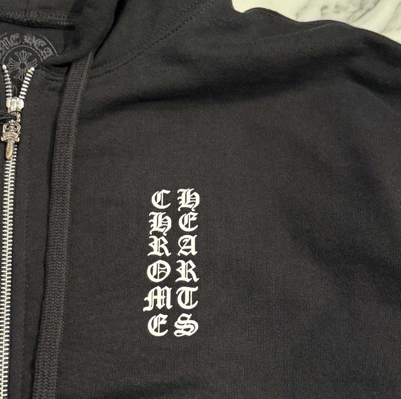 CHROME HEARTS Vertical Logo Zip Up Hoodie Size L クロムハーツ ヴァーティカルロゴ ジップアップフーディー サイズL
