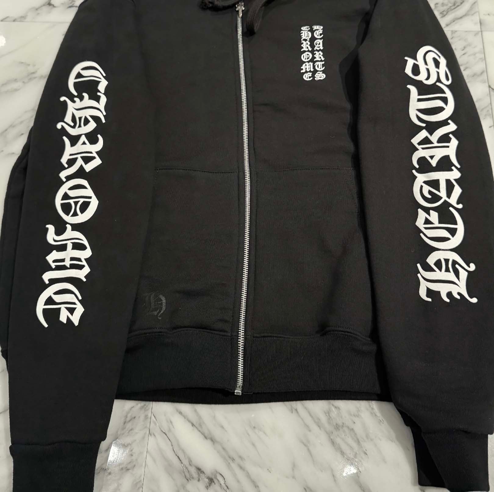 CHROME HEARTS Vertical Logo Zip Up Hoodie Size L クロムハーツ ヴァーティカルロゴ ジップアップフーディー サイズL