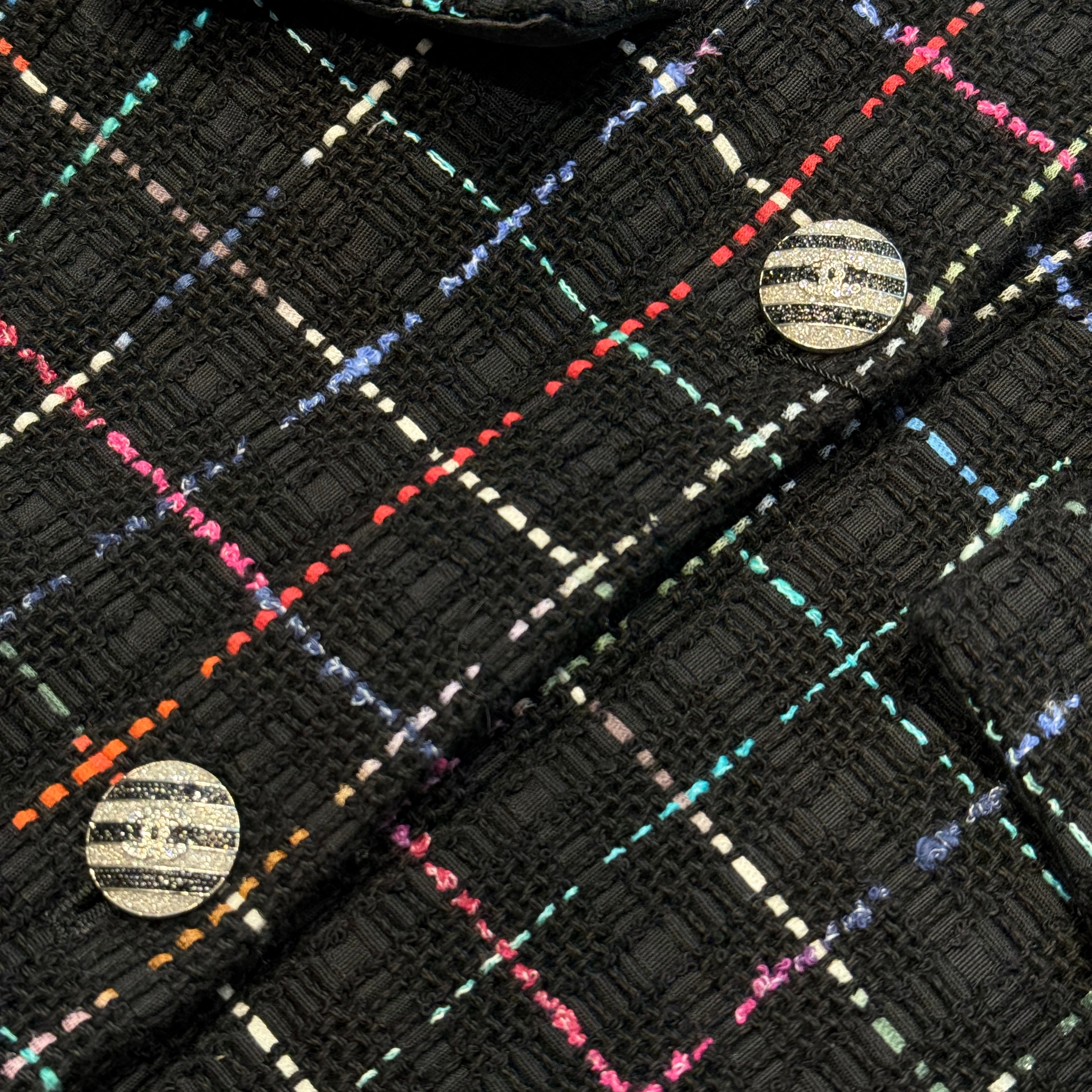 CHANEL 2024SS Back Flower Rhinestone Tweed Jacket P76311V68064 シャネル バックフラワーラインストーン ツイードジャケット サイズ50