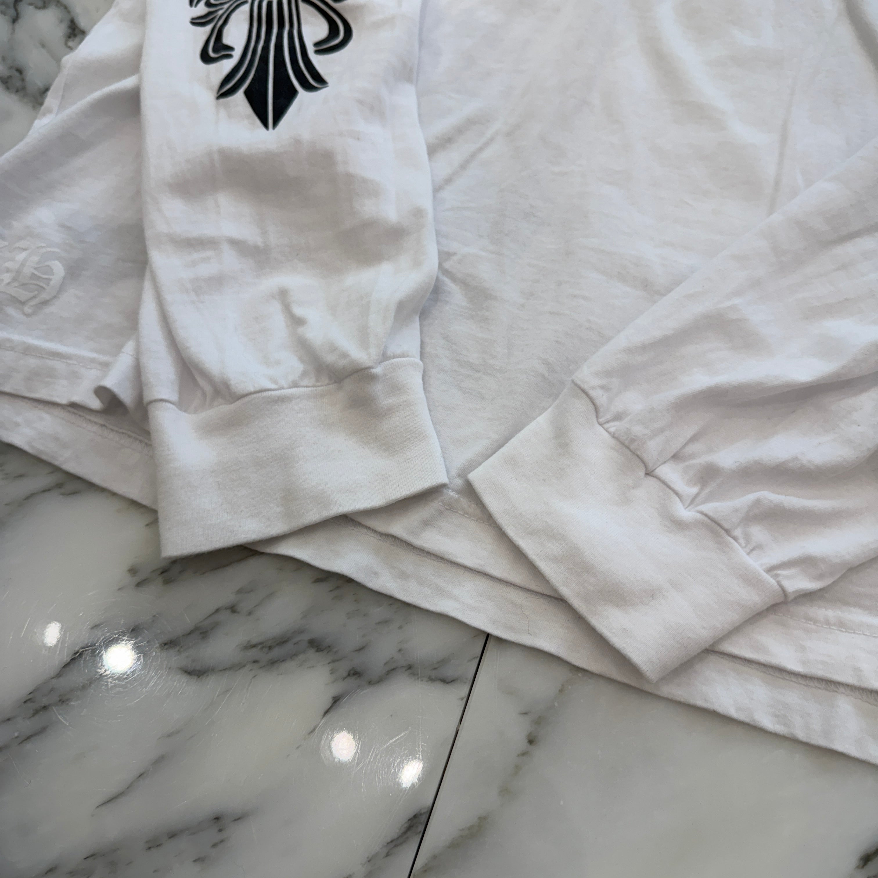 CHROME HEARTS Floral Cross Horseshoe Long Sleeve Tee Size XL クロムハーツ フローラルクロス ホースシュー ロングスリーブTシャツ サイズXL