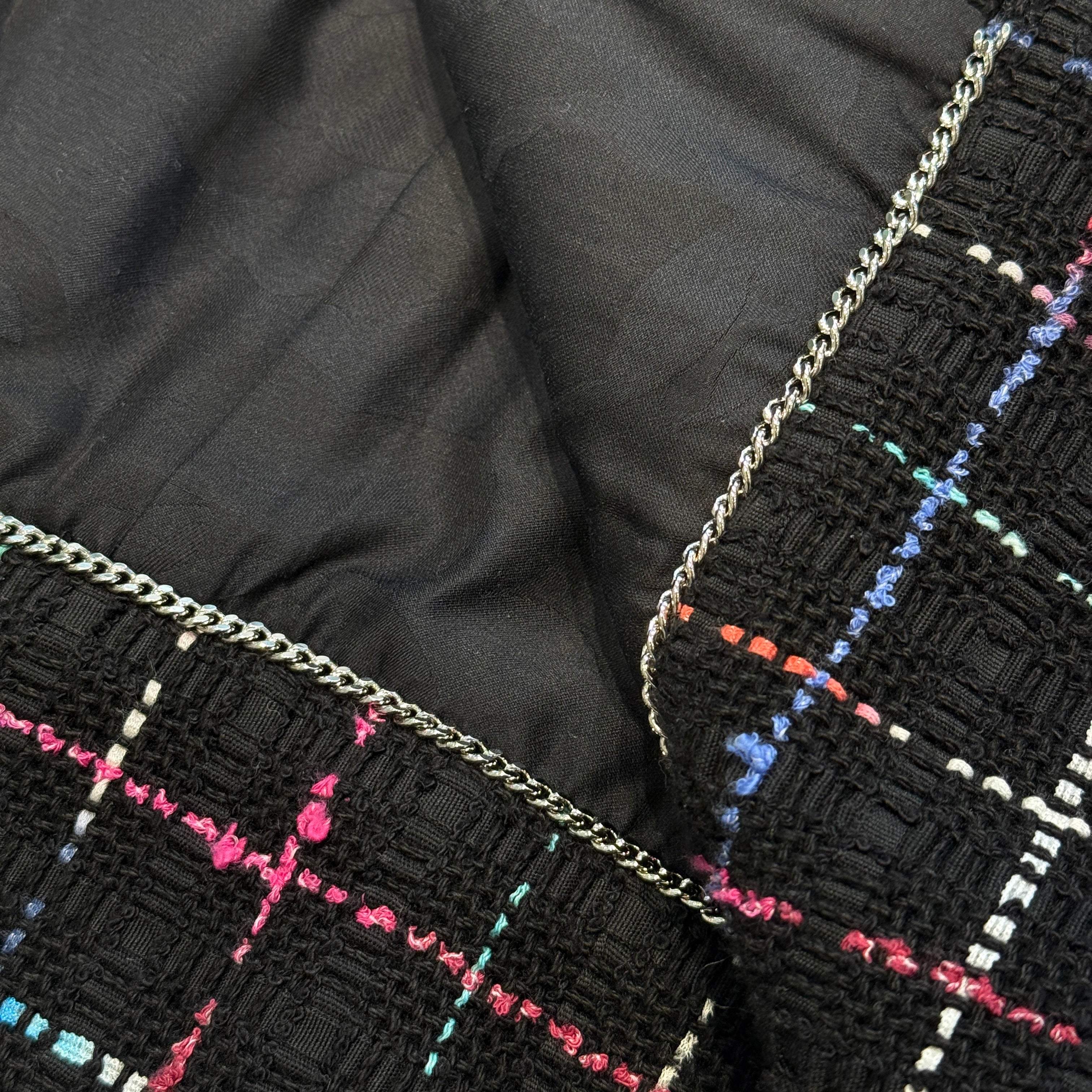 CHANEL 2024SS Back Flower Rhinestone Tweed Jacket P76311V68064 シャネル バックフラワーラインストーン ツイードジャケット サイズ50