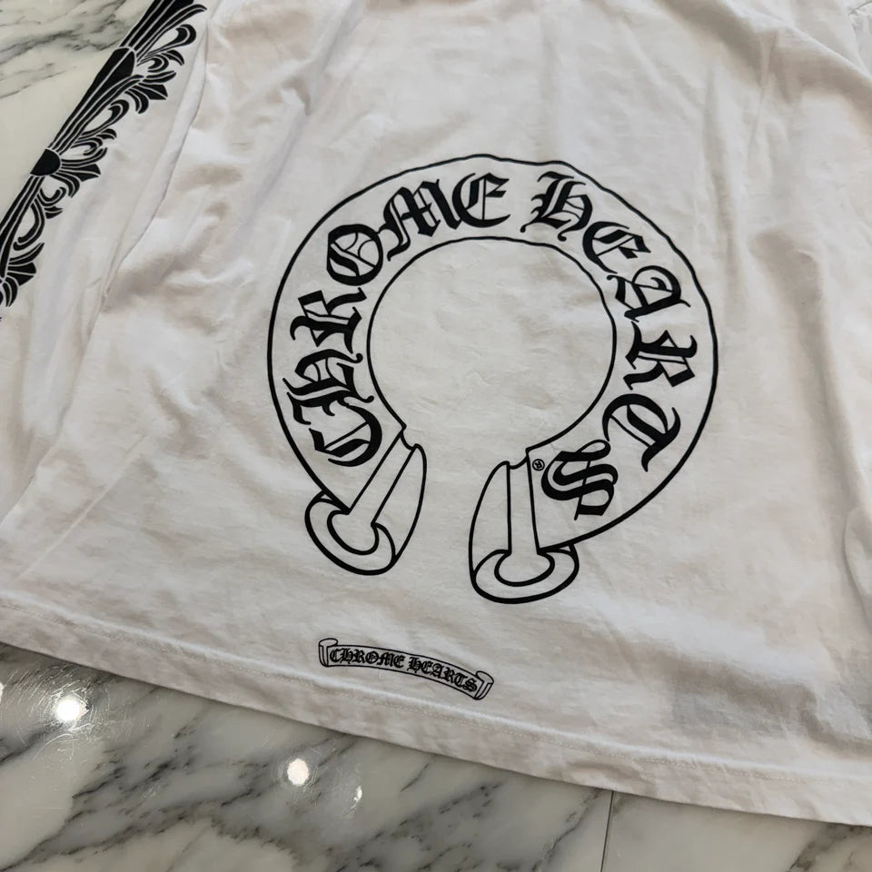 CHROME HEARTS Floral Cross Horseshoe Long Sleeve Tee Size XL クロムハーツ フローラルクロス ホースシュー ロングスリーブTシャツ サイズXL