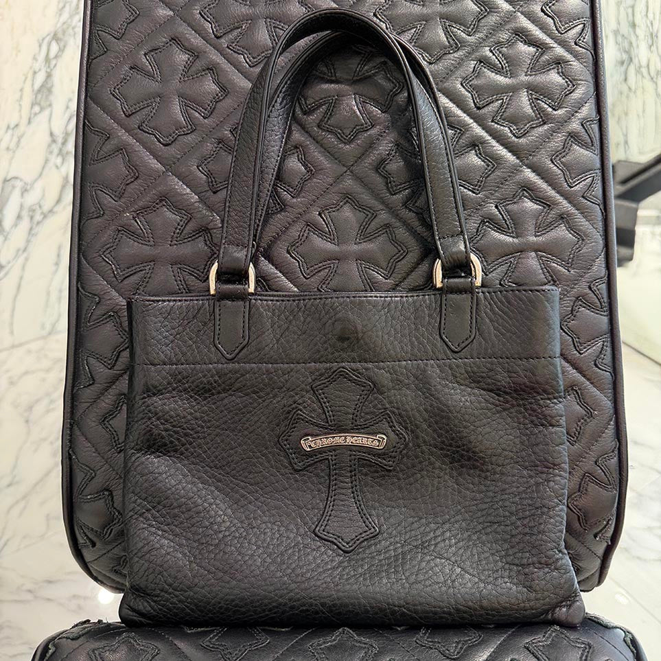 CHROME HEARTS 1 Cross Leather Patch Mini Tote Bag クロムハーツ 1クロス レザーパッチ ミニトートバッグ