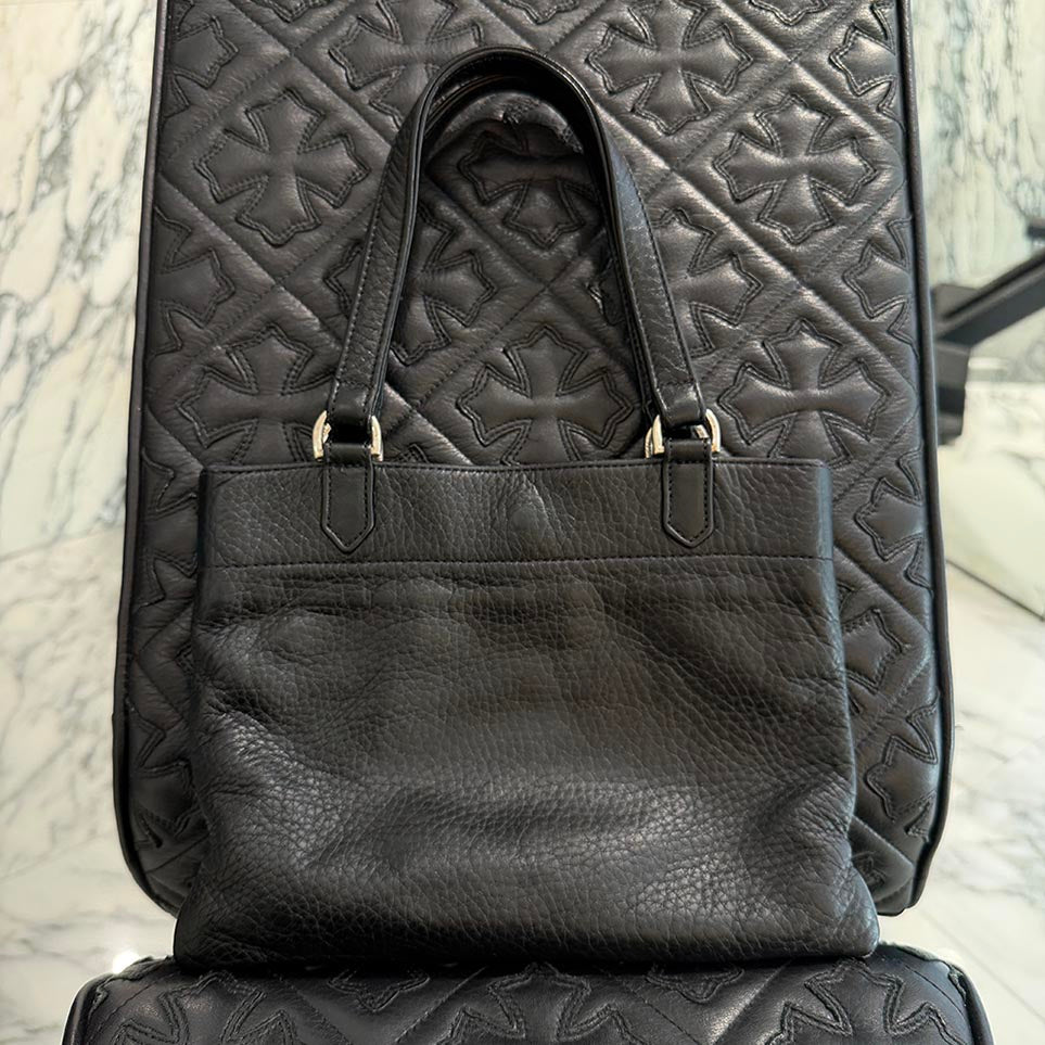 CHROME HEARTS 1 Cross Leather Patch Mini Tote Bag クロムハーツ 1クロス レザーパッチ ミニトートバッグ