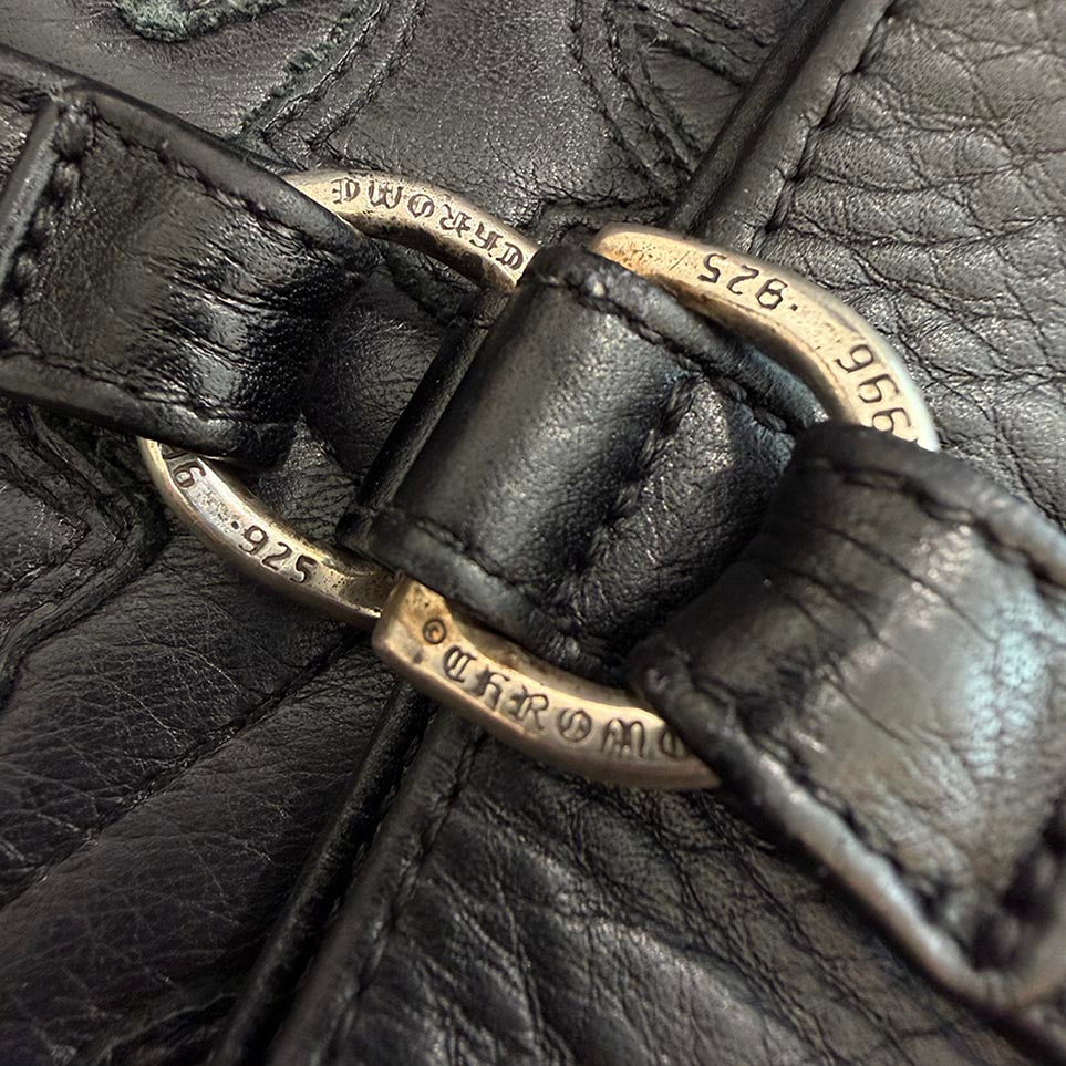 CHROME HEARTS 1 Cross Leather Patch Mini Tote Bag クロムハーツ 1クロス レザーパッチ ミニトートバッグ