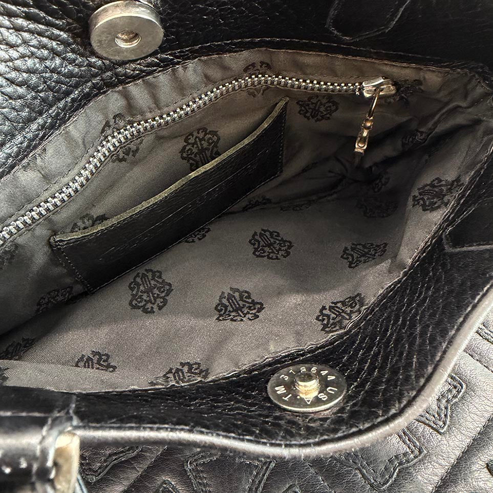 CHROME HEARTS 1 Cross Leather Patch Mini Tote Bag クロムハーツ 1クロス レザーパッチ ミニトートバッグ