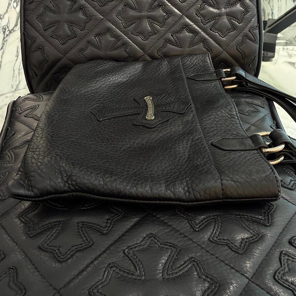 CHROME HEARTS 1 Cross Leather Patch Mini Tote Bag クロムハーツ 1クロス レザーパッチ ミニトートバッグ