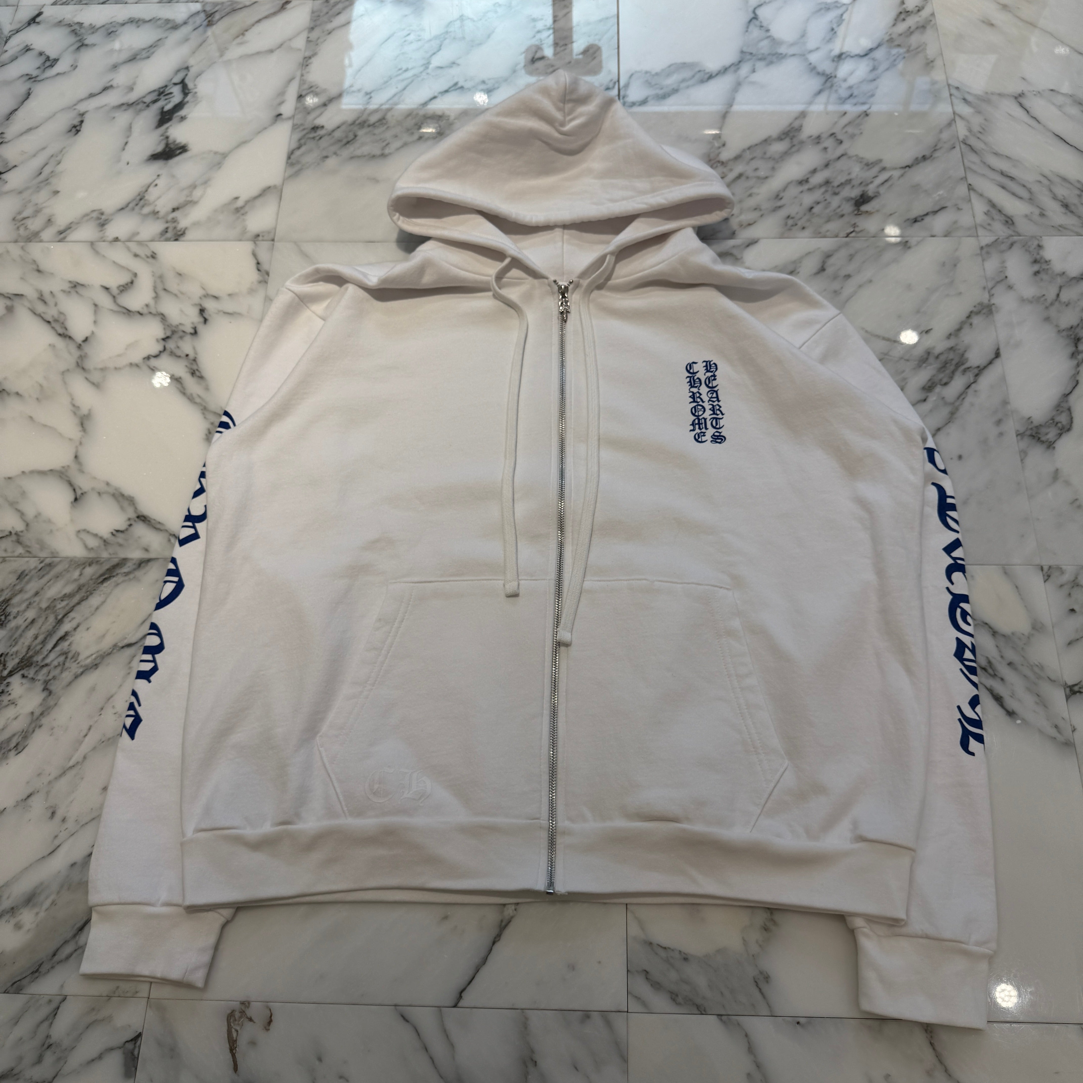 CHROME HEARTS Vertical Logo Zip Up Hoodie Size XL クロムハーツ ヴァーティカルロゴ ジップアップフーディー サイズXL