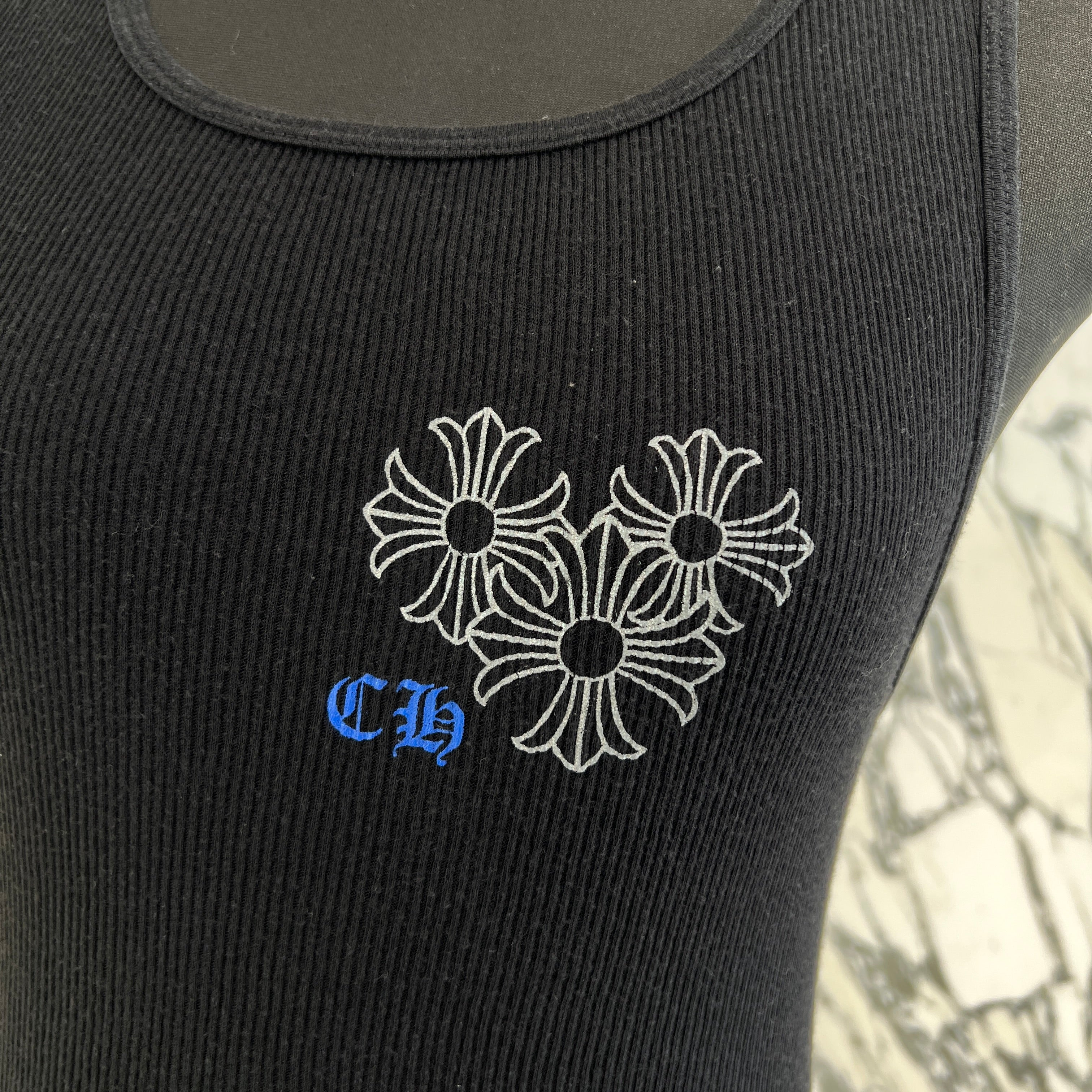CHROME HEARTS Triple CH Plus Back Circle Print Tank Top Size M