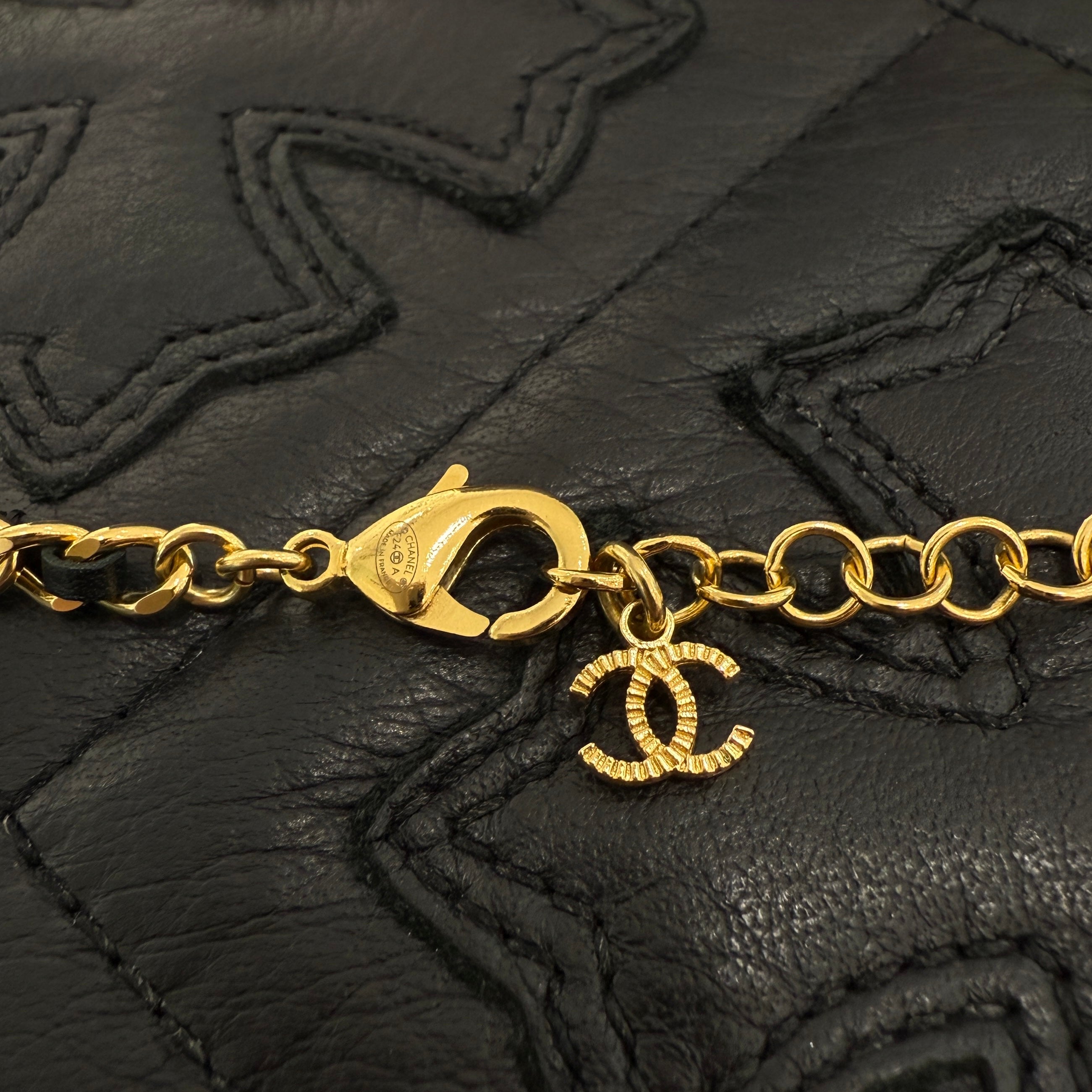 CHANEL 2024AW COCO Mark Rhine Stone Decoration Choker Necklace F24 A シャネル ココマーク ラインストーン装飾 チョーカーネックレス