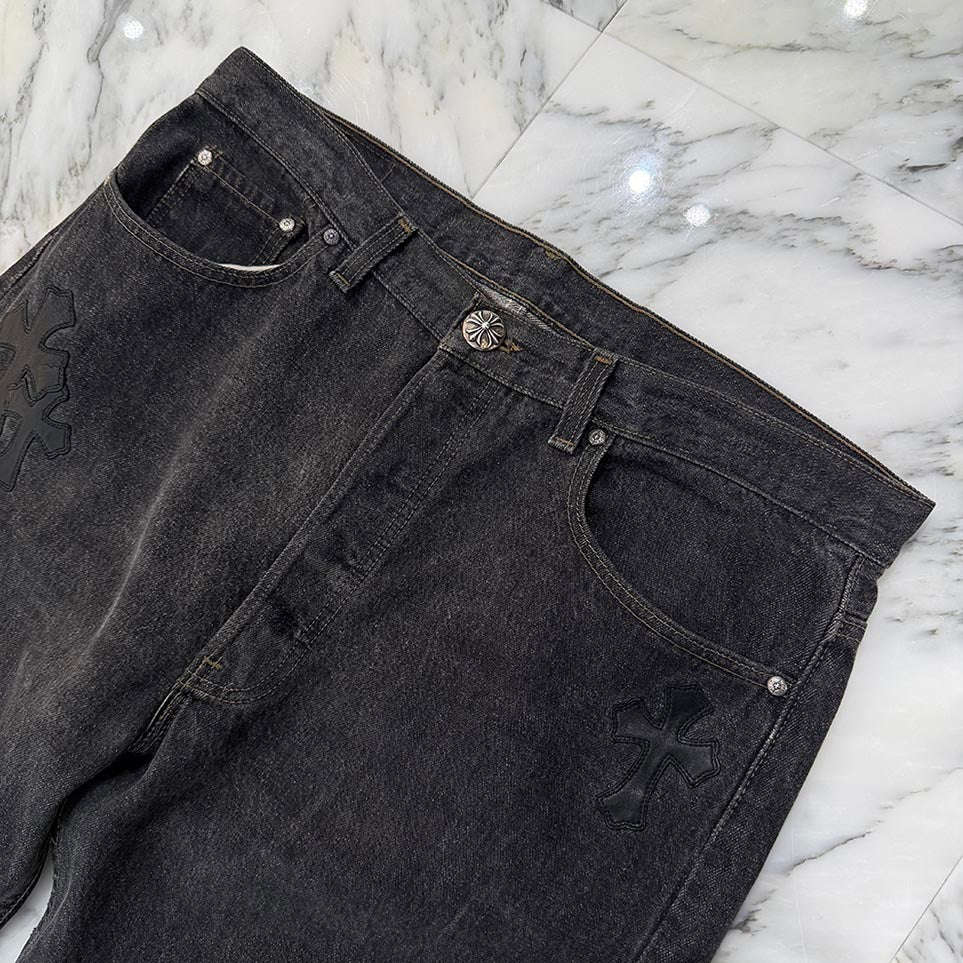 CHROME HEARTS × Levi's VNTG Cross Leather Patch Denim Pants Size 36 クロムハーツ × リーバイス ヴィンテージ クロスレザーパッチ デニムパンツ サイズ36