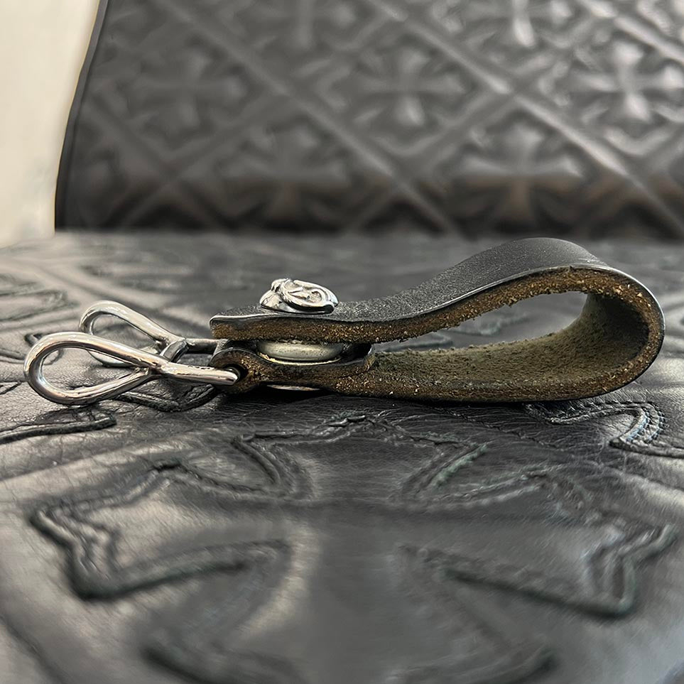 CHROME HEARTS Heart Button Leather W Belt Loop クロムハーツ ハートボタン レザー ダブル ベルトループ