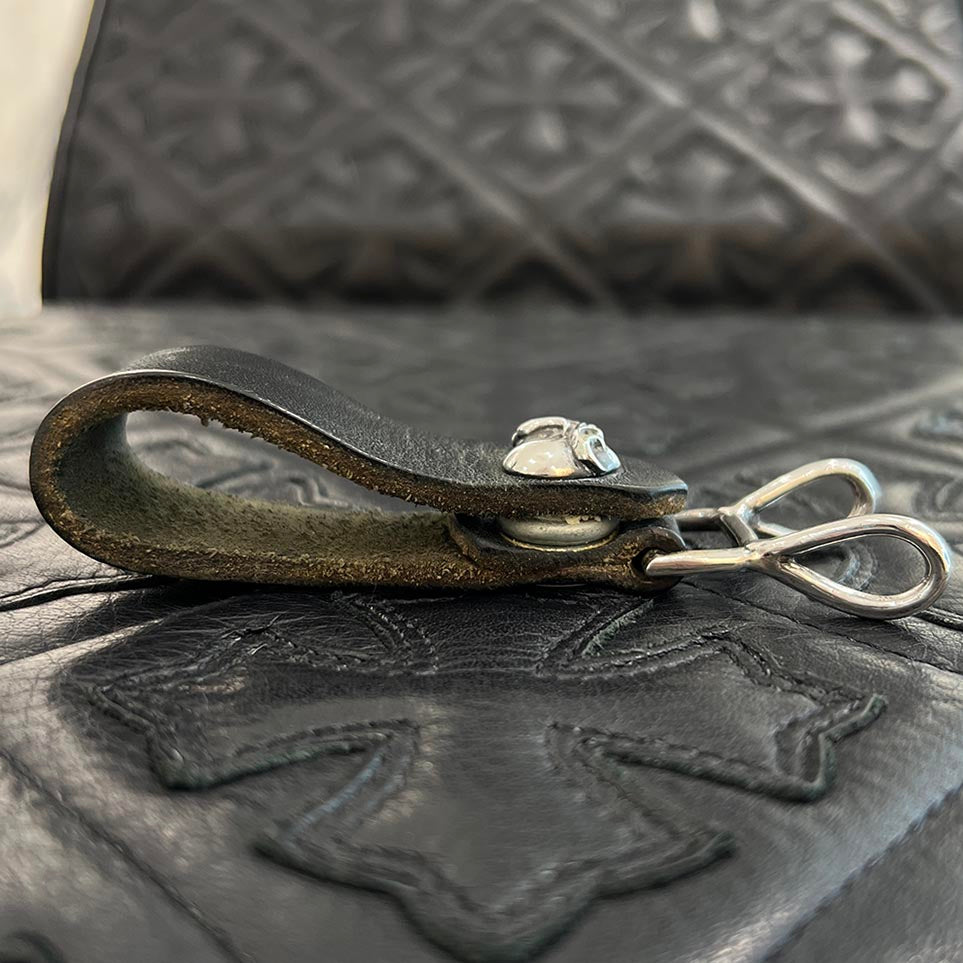 CHROME HEARTS Heart Button Leather W Belt Loop クロムハーツ ハートボタン レザー ダブル ベルトループ