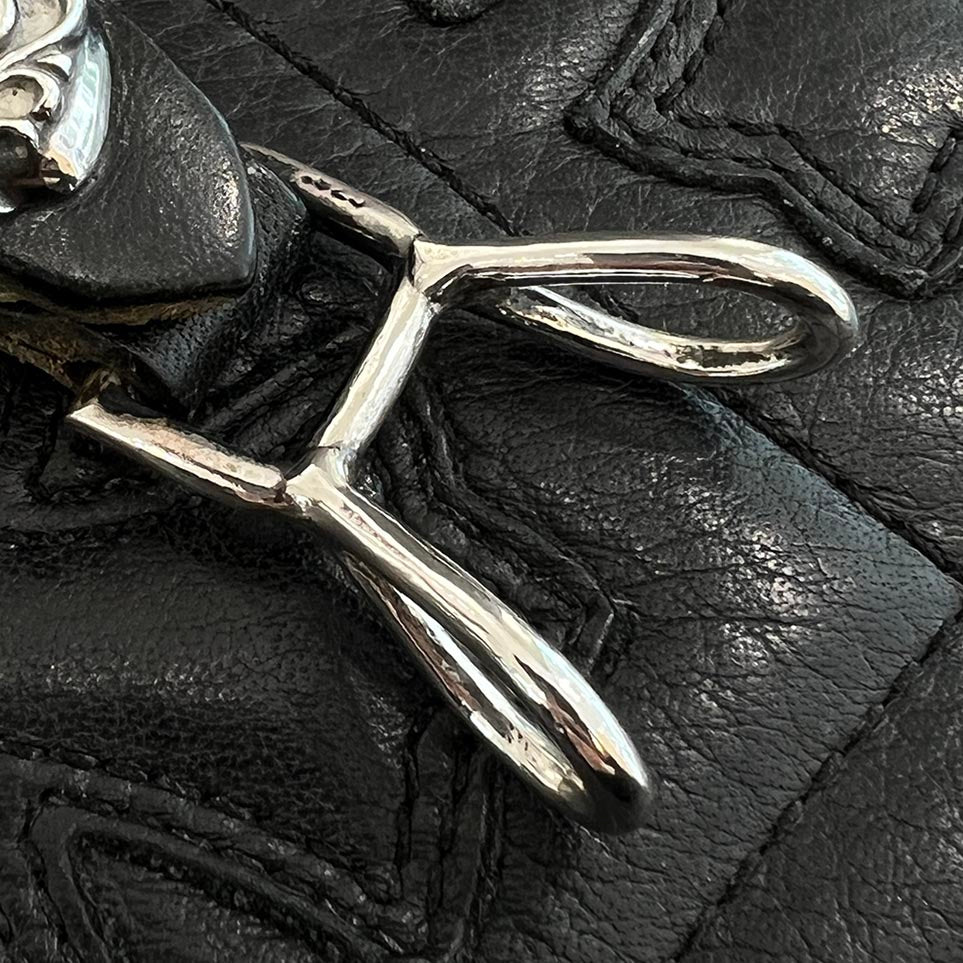 CHROME HEARTS Heart Button Leather W Belt Loop クロムハーツ ハートボタン レザー ダブル ベルトループ