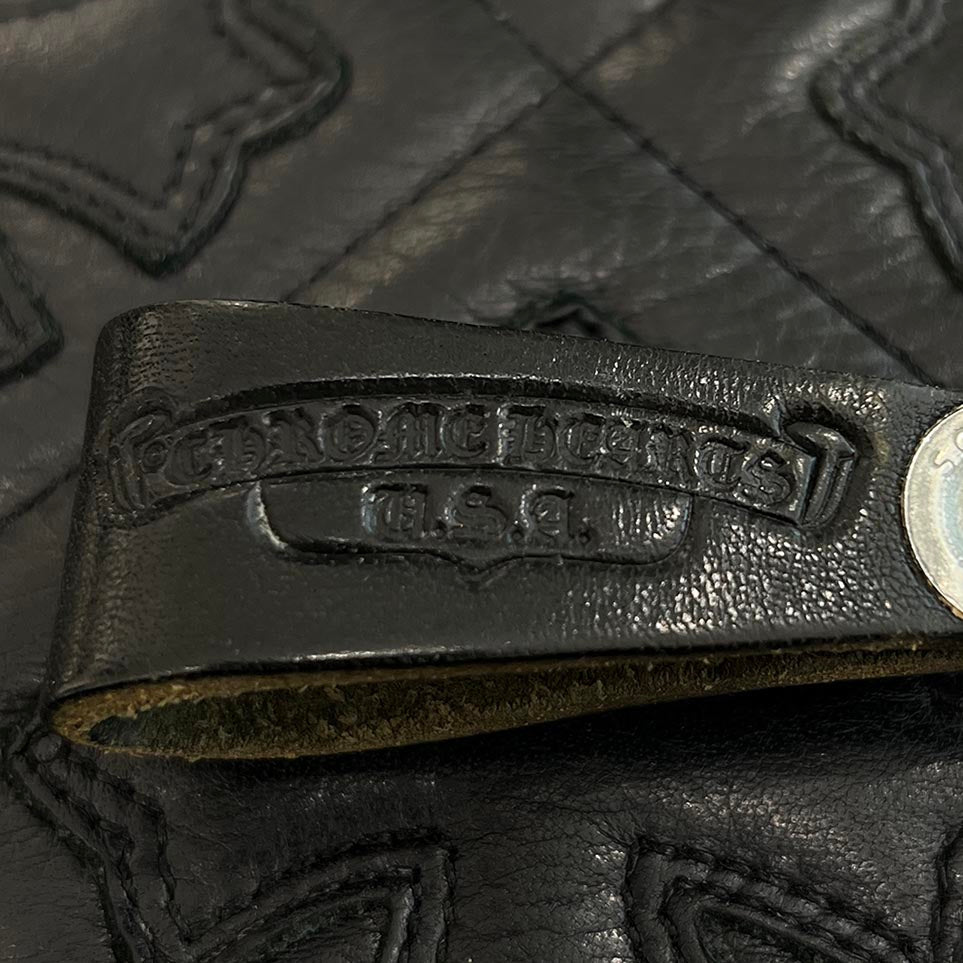 CHROME HEARTS Heart Button Leather W Belt Loop クロムハーツ ハート