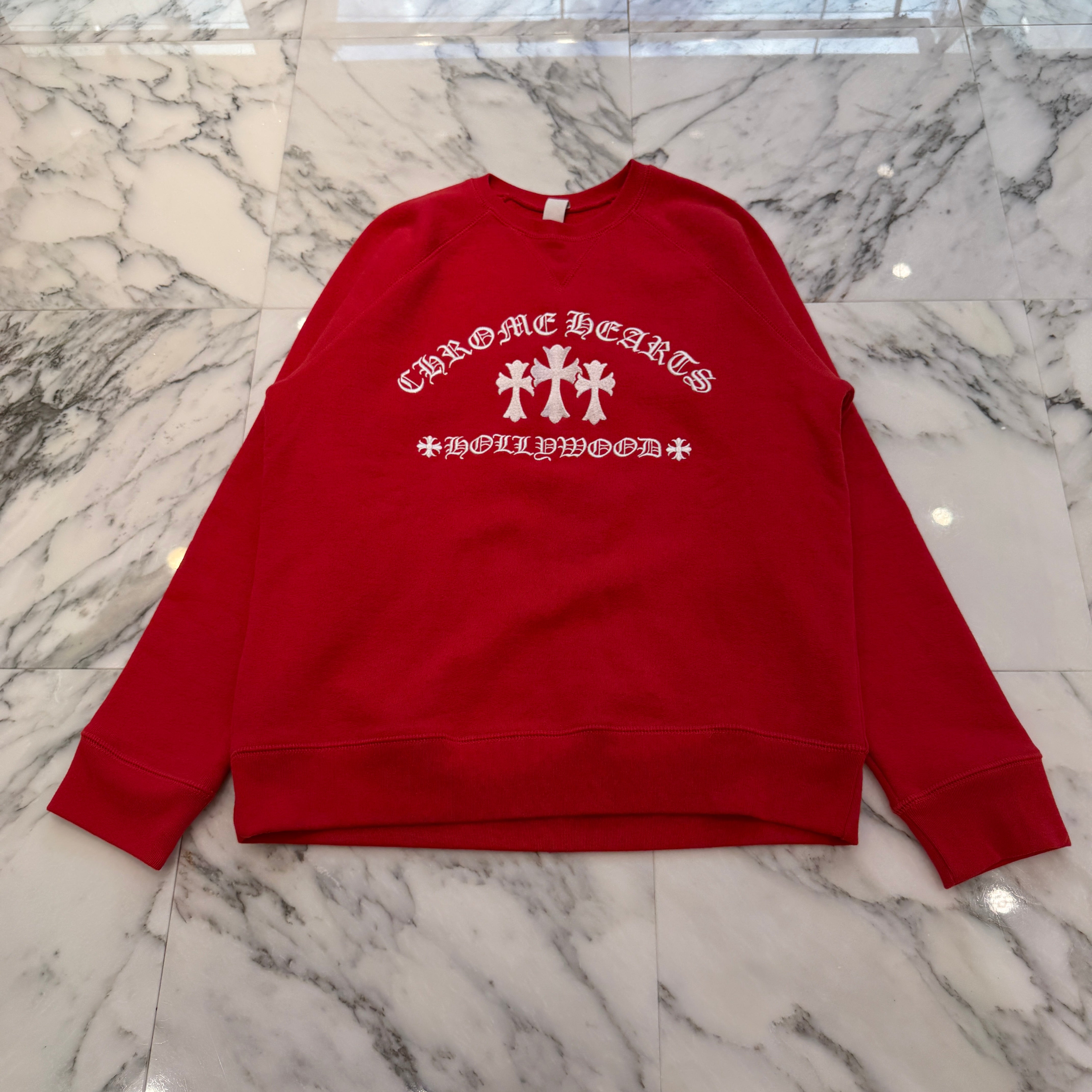CHROME HEARTS King Taco 3 Cemetery Cross Embroidery Sweat Shirt Size L クロムハーツ キングタコ 3セメタリークロス刺繍 スウェットシャツ サイズL