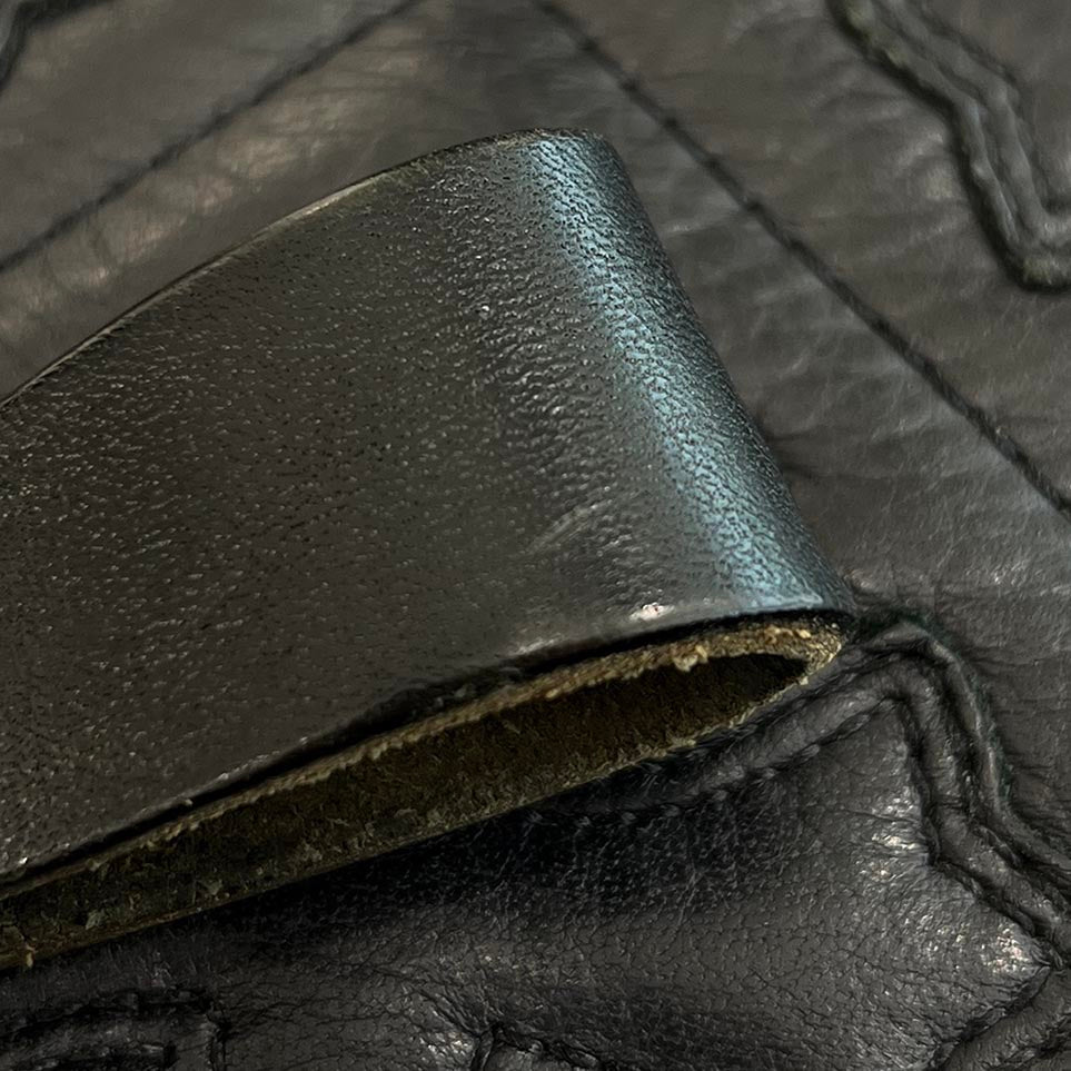 CHROME HEARTS Heart Button Leather W Belt Loop クロムハーツ ハートボタン レザー ダブル ベルトループ