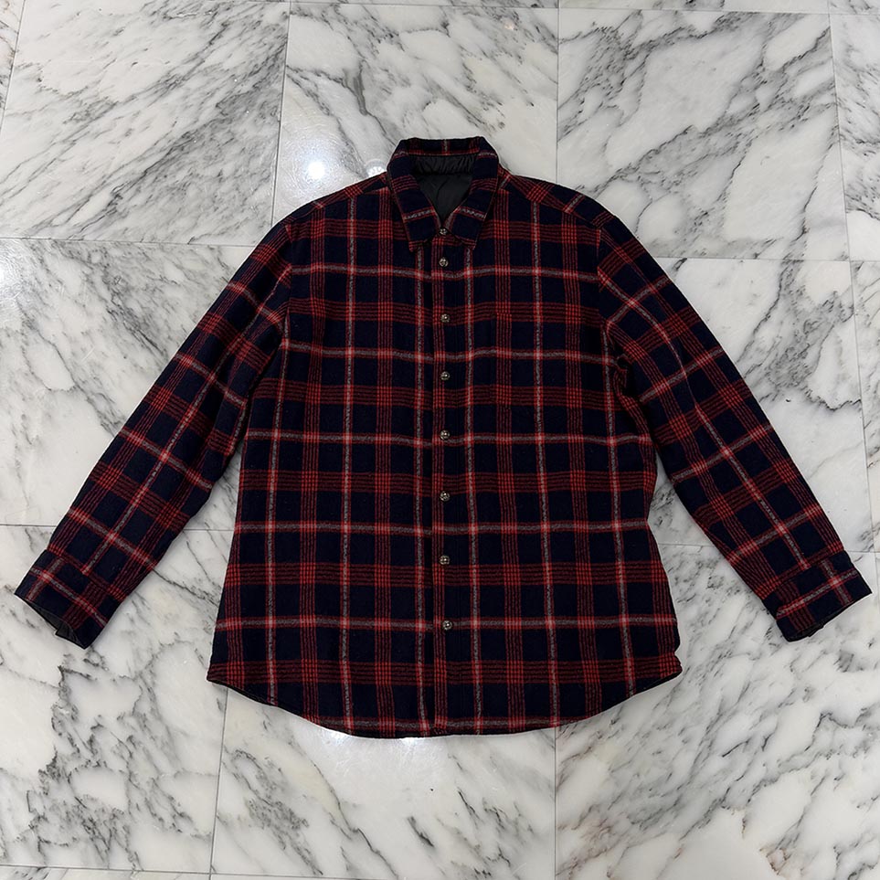 CHROME HEARTS Reversible Cross Ball Button Check Shirt Jacket Size XL クロムハーツ リバーシブル クロスボールボタン チェックシャツ ジャケット サイズXL