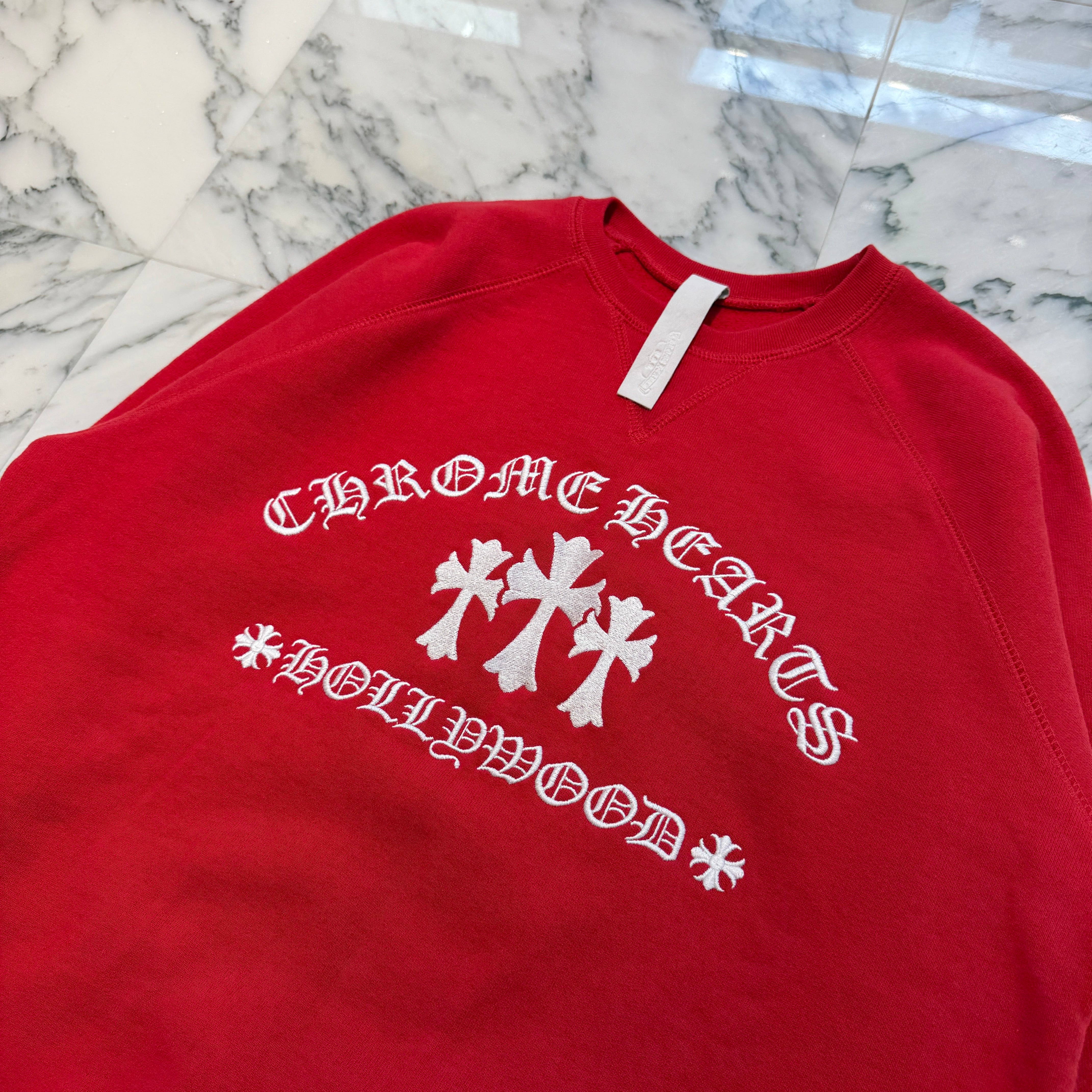 CHROME HEARTS King Taco 3 Cemetery Cross Embroidery Sweat Shirt Size L クロムハーツ キングタコ 3セメタリークロス刺繍 スウェットシャツ サイズL