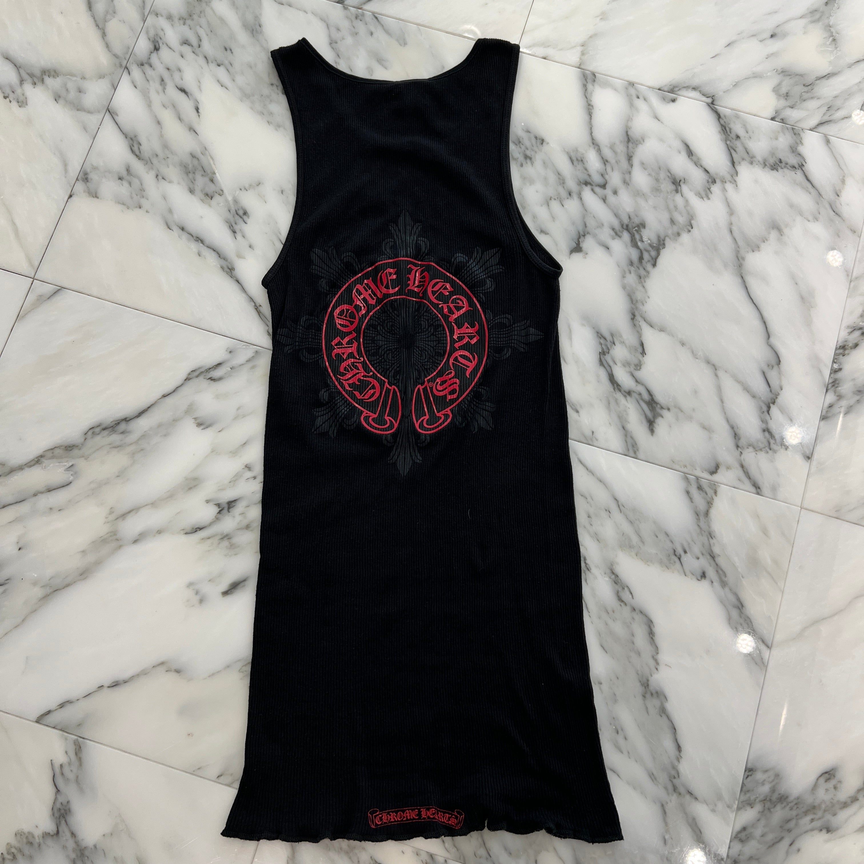 CHROME HEARTS Back Cross Horseshoe Tank Top Size M クロムハーツ バッククロス ホースシュータンクトップ サイズM