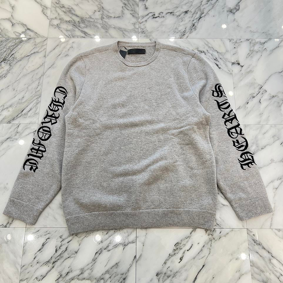 CHROME HEARTS Y NOT Cashmere Logo Embroidery Pullover Knit Sweater Size XL クロムハーツ ワイノット カシミヤ ロゴ刺繡 プルオーバー ニットセーター サイズXL