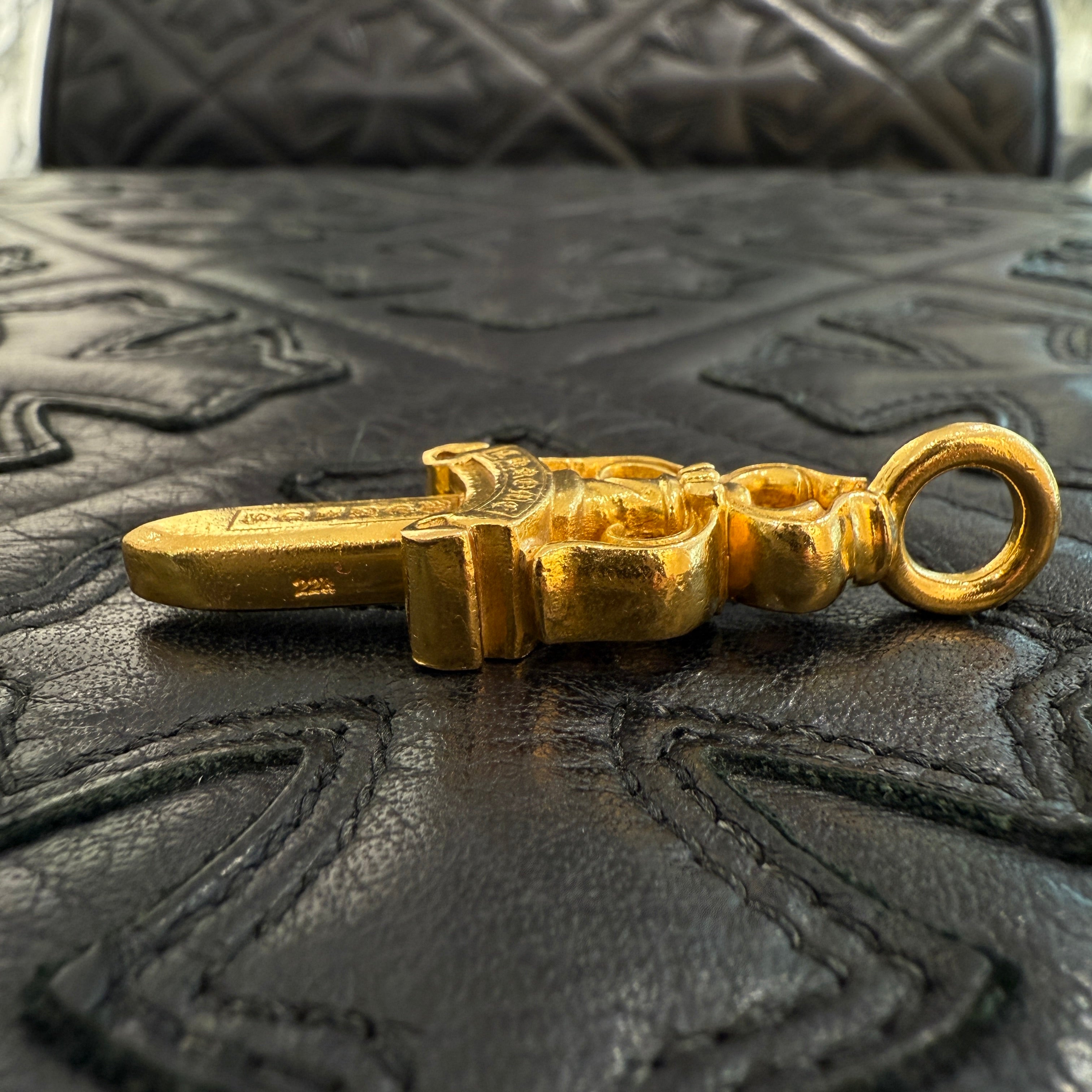 CHROME HEARTS 22K Double Dagger Pendant Top クロムハーツ 22K ダブルダガー ペンダントトップ