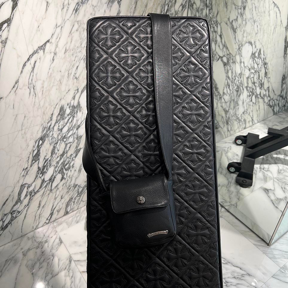 CHROME HEARTS HOT POT CH Plus Cross Ball Leather Shoulder Bag