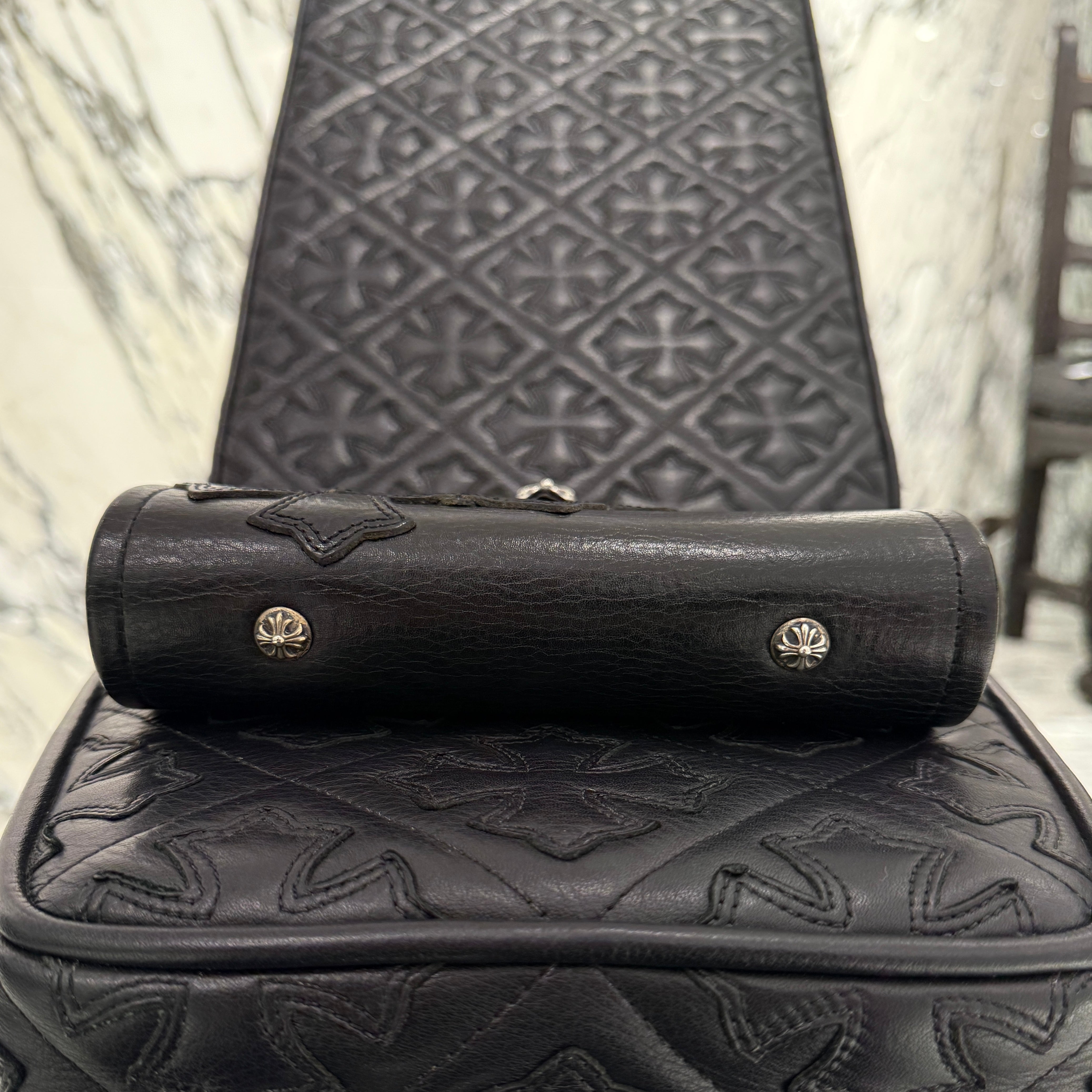 CHROME HEARTS Leather Cross Patch Leather Album Book クロムハーツ レザークロスパッチ レザーアルバムブック