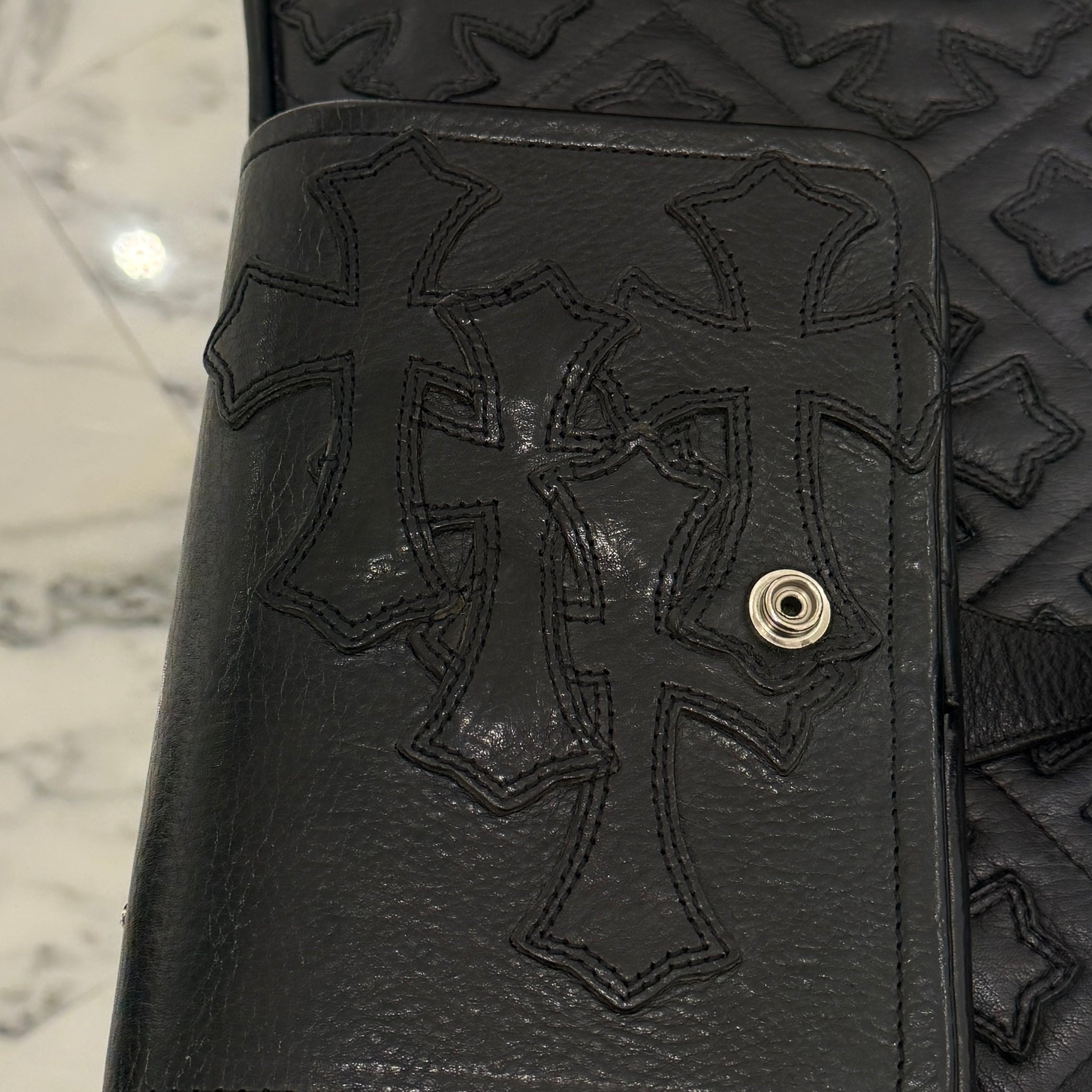 CHROME HEARTS Leather Cross Patch Leather Album Book クロムハーツ レザークロスパッチ レザーアルバムブック