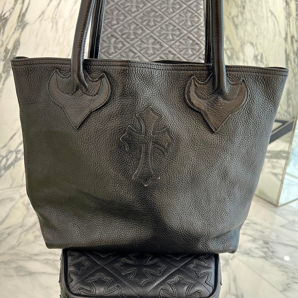 CHROME HEARTS 1 Cross Leather Patch FS Tote Bag クロムハーツ 1