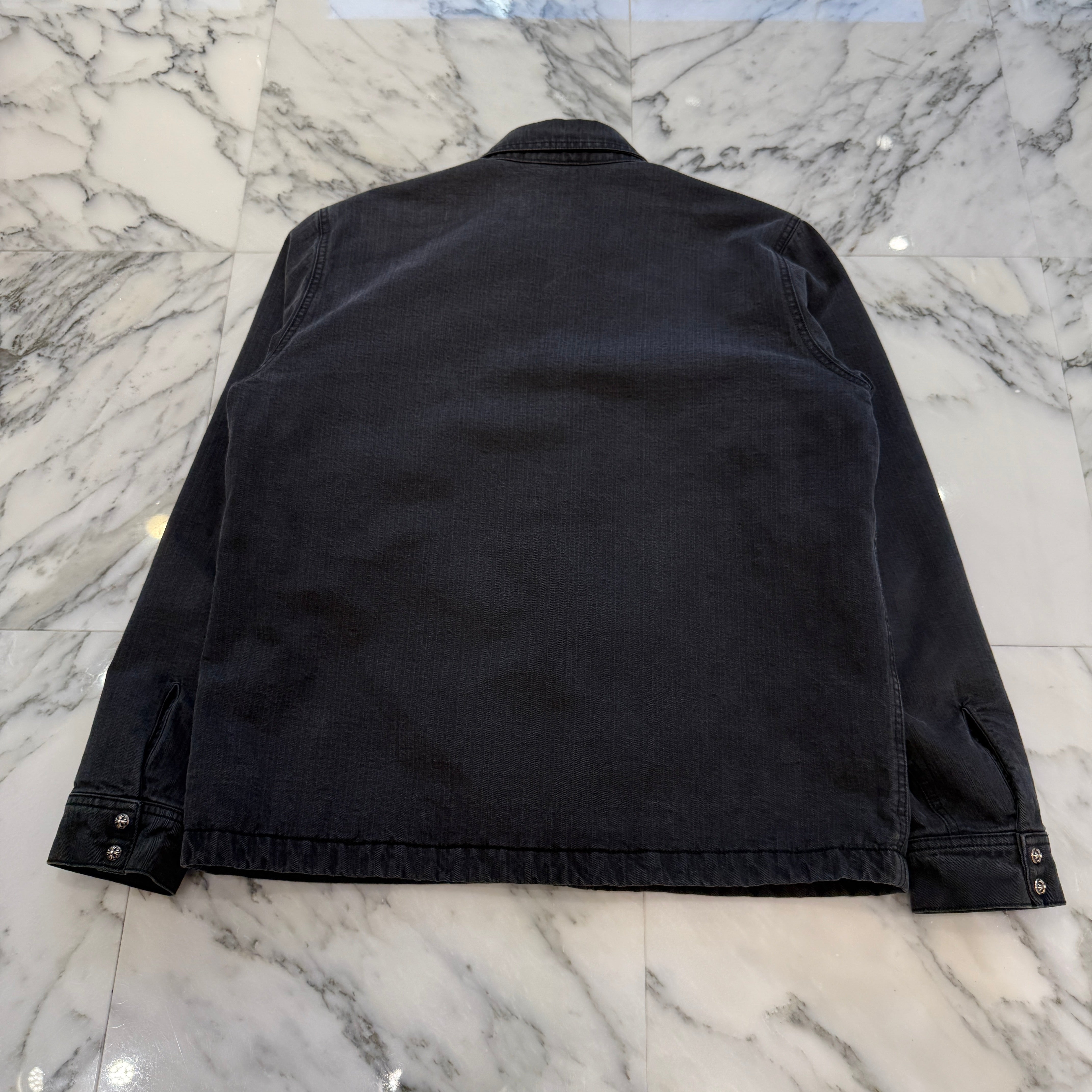 CHROME HEARTS Y NOT WORK DOG Herringbone Shirt Jacket Size L クロムハーツ ワイノット ワークドッグ ヘリンボーン シャツジャケット サイズL