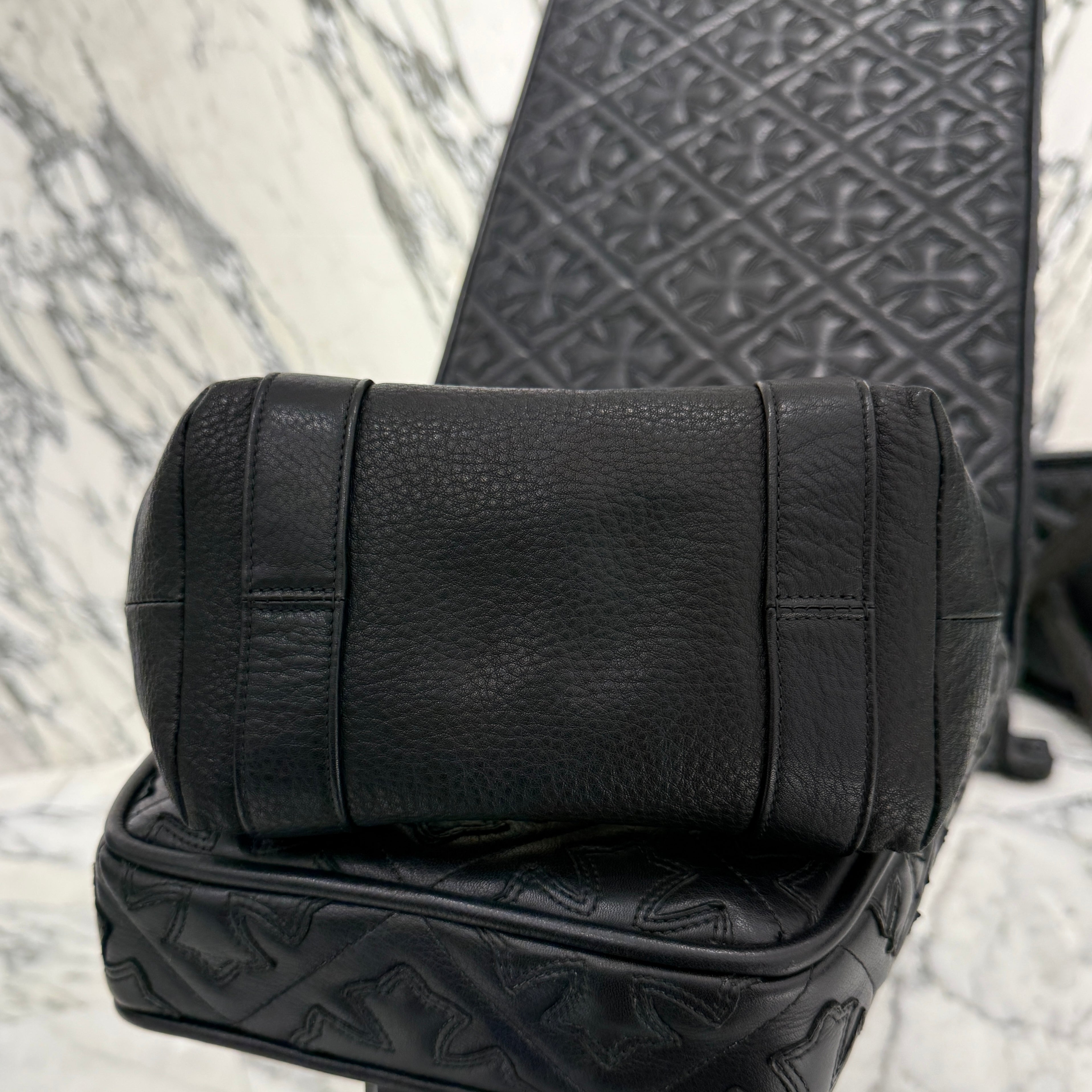 CHROME HEARTS PVC Leather Cross Patch Mini Tote Bag クロムハーツ PVC レザークロスパッチ ミニトートバッグ