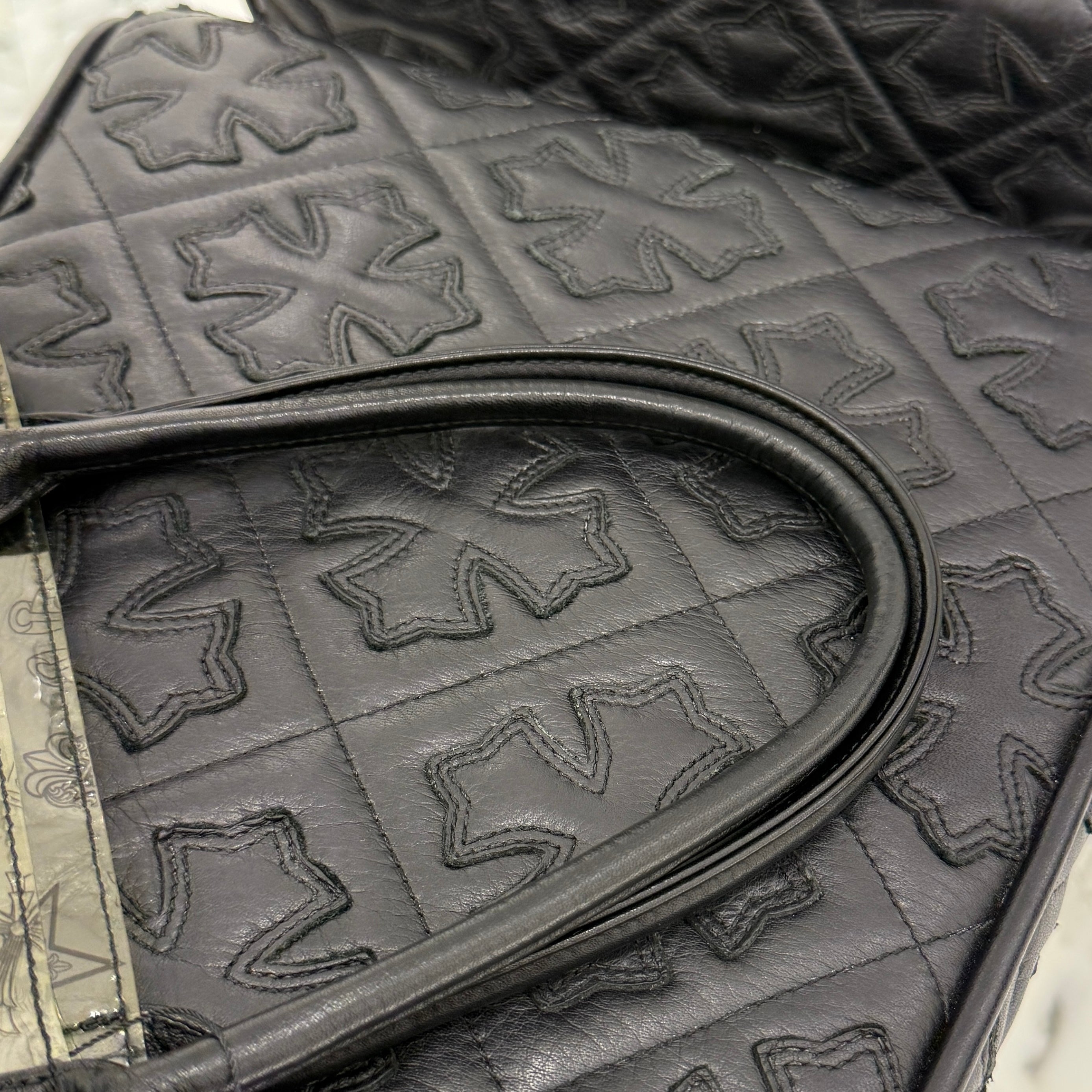 CHROME HEARTS PVC Leather Cross Patch Mini Tote Bag クロムハーツ PVC レザークロスパッチ ミニトートバッグ