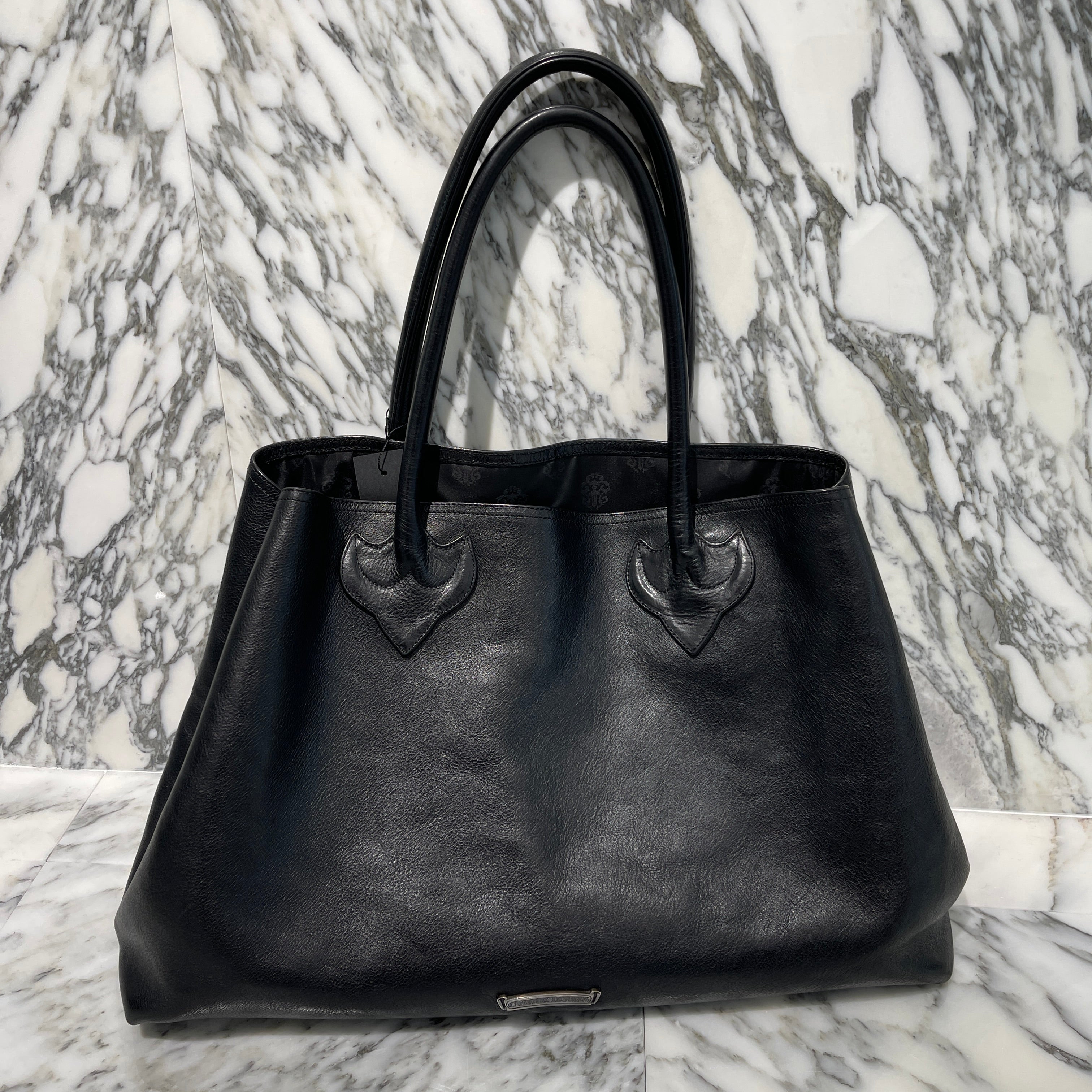 CHROME HEARTS 3 Cemetery Cross Patch FS Leather Tote Bag クロムハーツ 3セメタリークロスパッチ FS レザートートバッグ