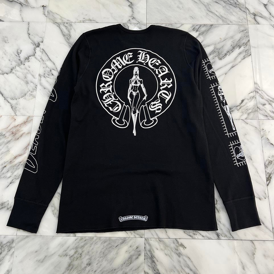 CHROME HEARTS × DEADLY DOLL Horseshoe Thermel Long Sleeve Tee Size
