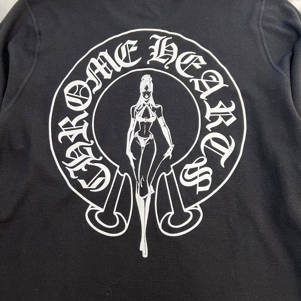 CHROME HEARTS × DEADLY DOLL Horseshoe Thermel Long Sleeve Tee Size