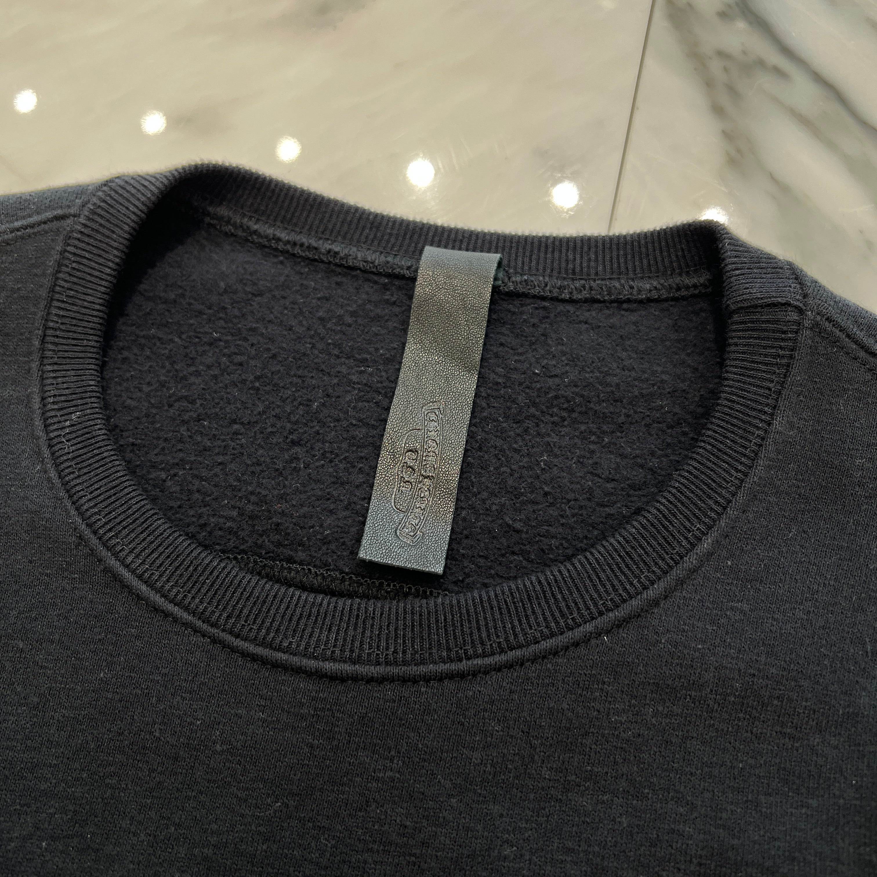 CHROME HEARTS Y NOT Leather Cross Patch Arm Leather Switching Pullover Hoodie Size M クロムハーツ ワイノット レザークロスパッチ アームレザー切替 プルオーバーフーディー サイズM