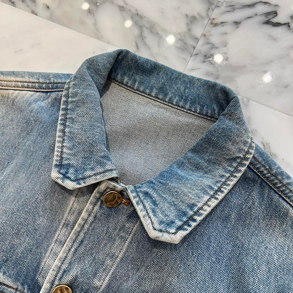 LOUIS VUITTON 2019SS Double Front Virgil Abloh Denim Jacket HGA73WLVP Size 46 ルイヴィトン ダブルフロント ヴァージル アブローデニムジャケット サイズ46