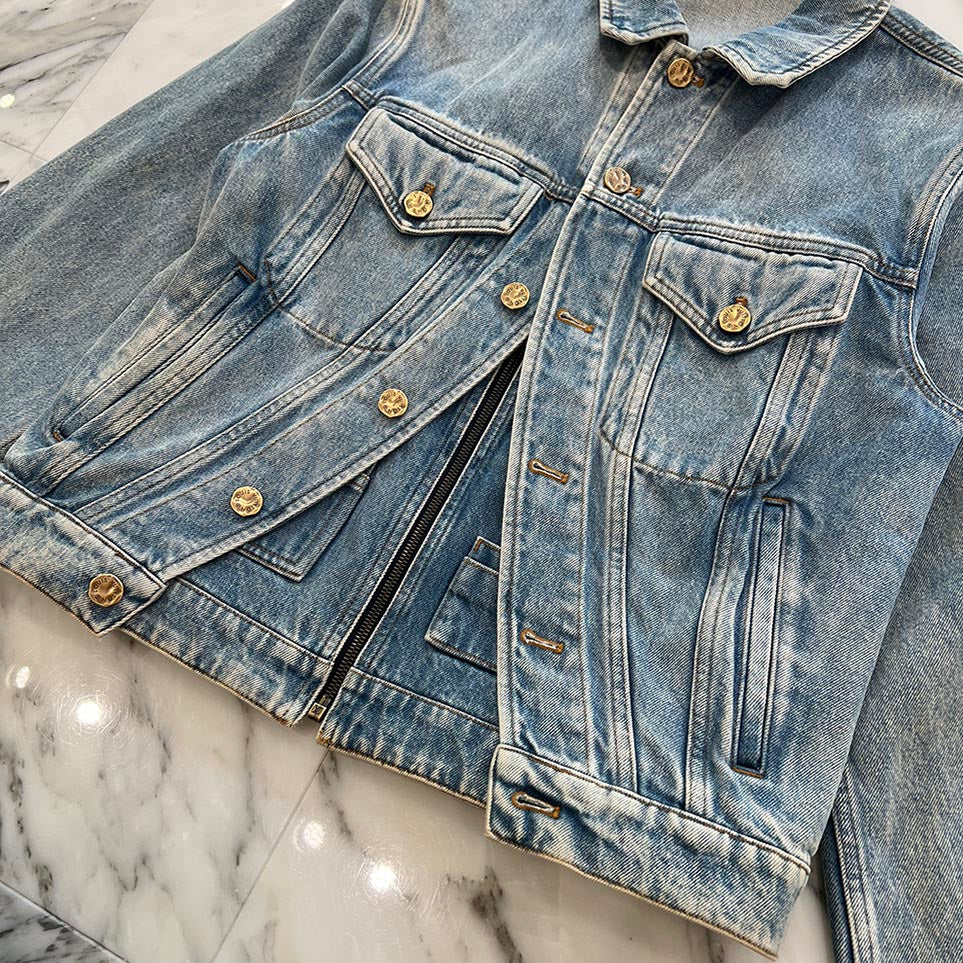 LOUIS VUITTON 2019SS Double Front Virgil Abloh Denim Jacket HGA73WLVP Size 46 ルイヴィトン ダブルフロント ヴァージル アブローデニムジャケット サイズ46