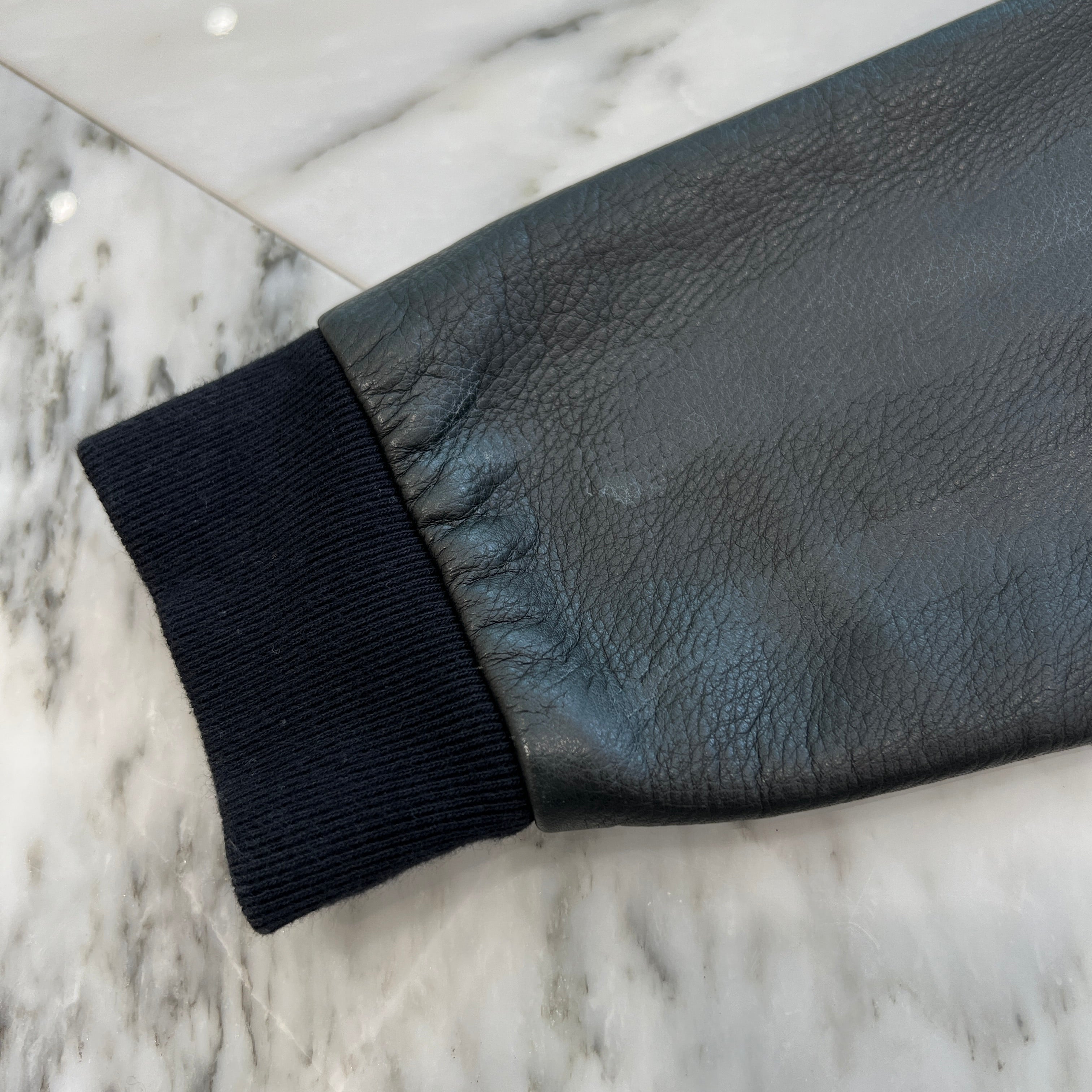 CHROME HEARTS Y NOT Leather Cross Patch Arm Leather Switching Pullover Hoodie Size M クロムハーツ ワイノット レザークロスパッチ アームレザー切替 プルオーバーフーディー サイズM