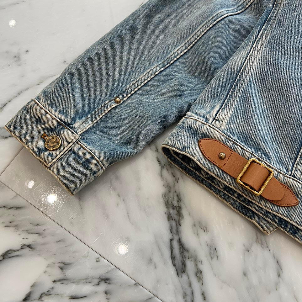 LOUIS VUITTON 2019SS Double Front Virgil Abloh Denim Jacket HGA73WLVP Size 46 ルイヴィトン ダブルフロント ヴァージル アブローデニムジャケット サイズ46