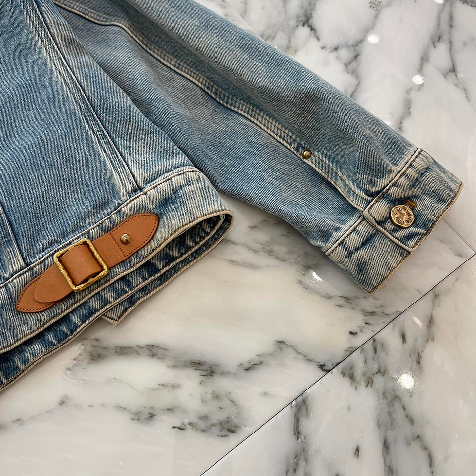 LOUIS VUITTON 2019SS Double Front Virgil Abloh Denim Jacket HGA73WLVP Size 46 ルイヴィトン ダブルフロント ヴァージル アブローデニムジャケット サイズ46